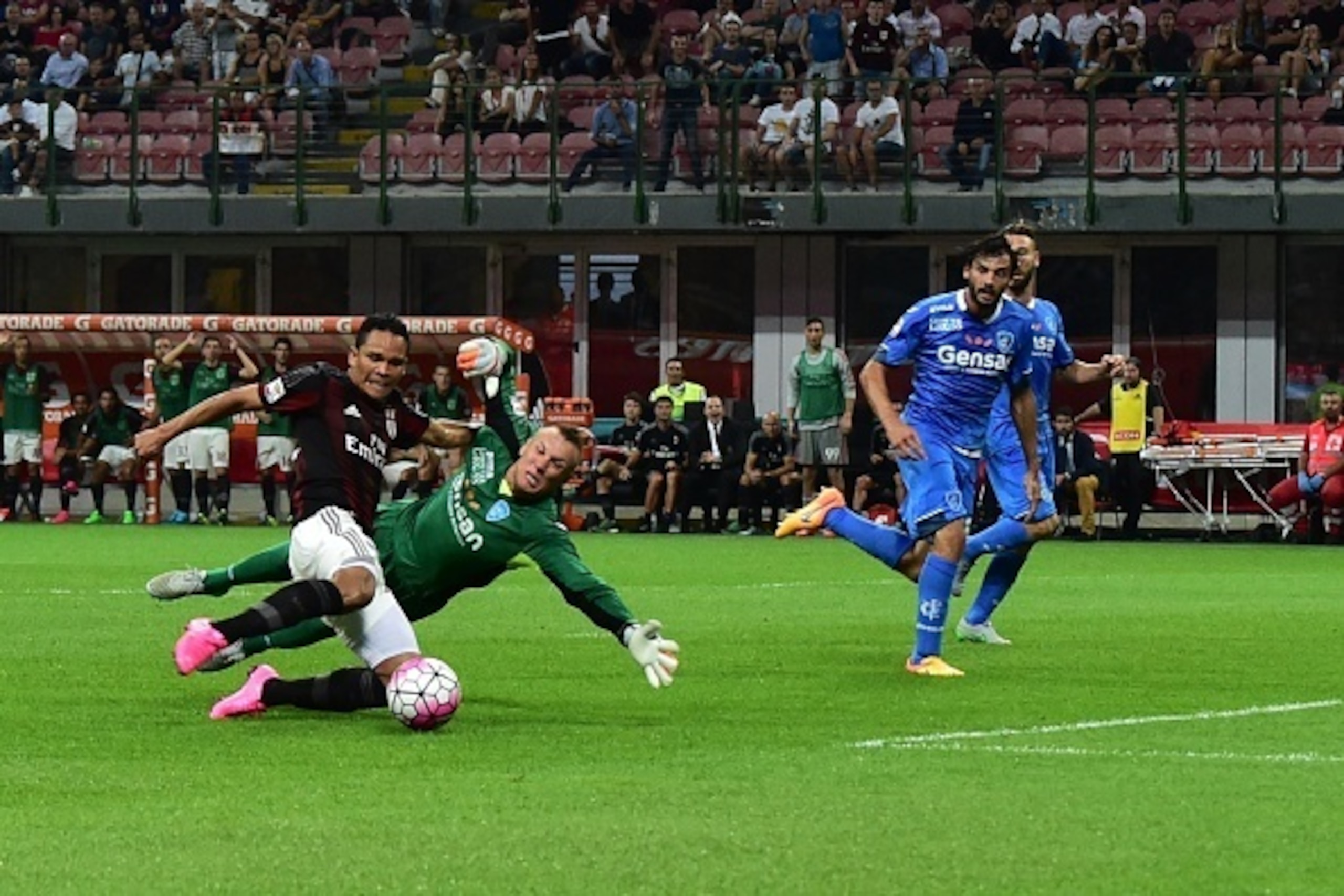 Skorupski (in green) had a tough night in goal. Skorupski (in green) had a tough night in goal.