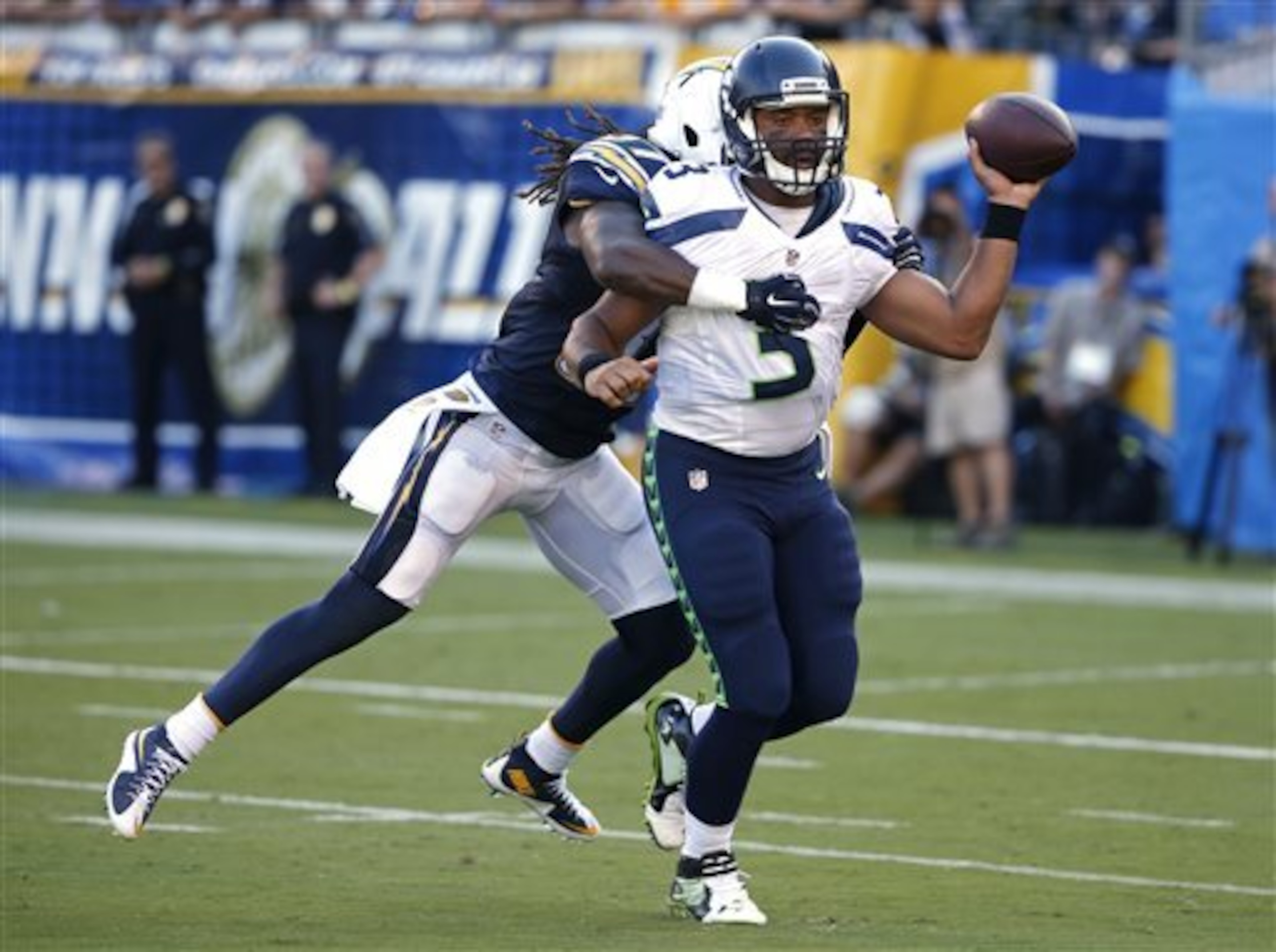 Russell Wilson had another tough day at the office against the Chargers.