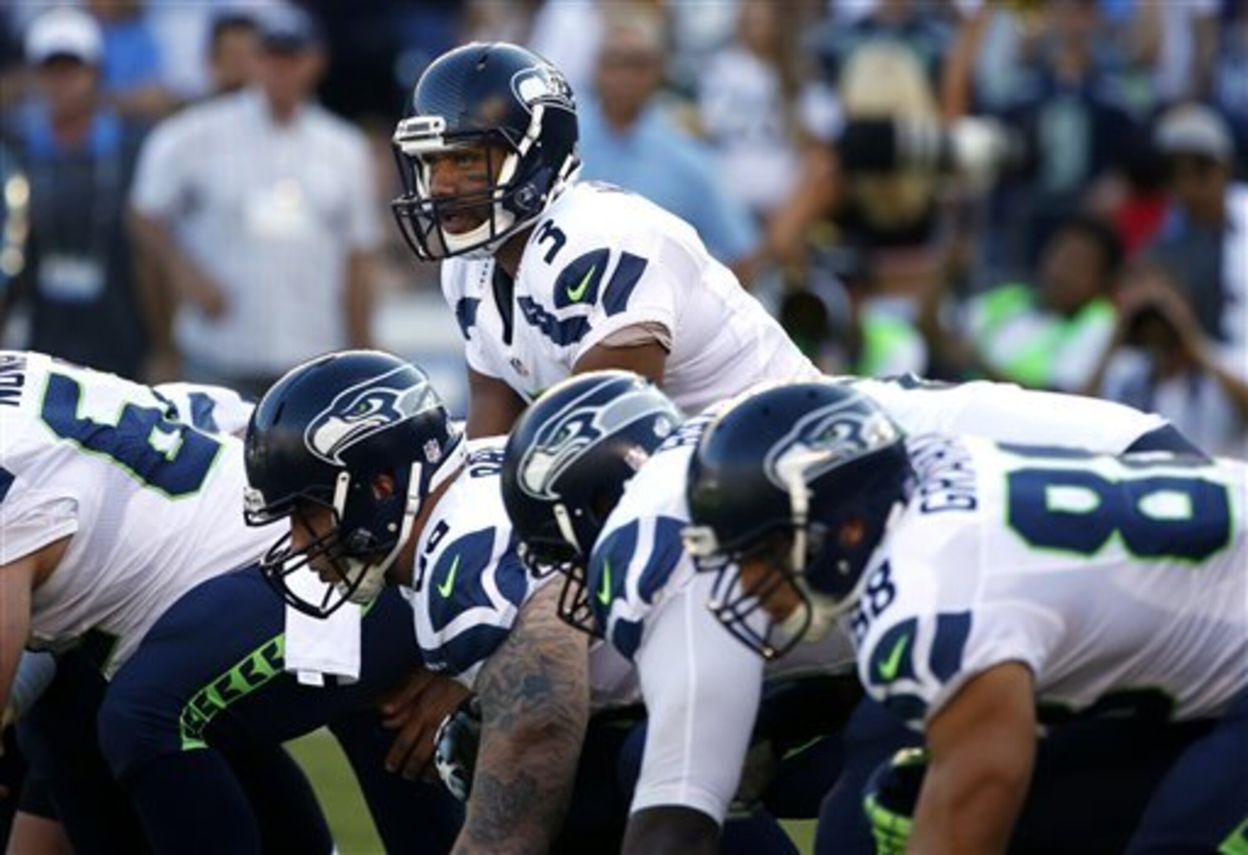 Seattle's offensive line still hasn't found its rhythm.