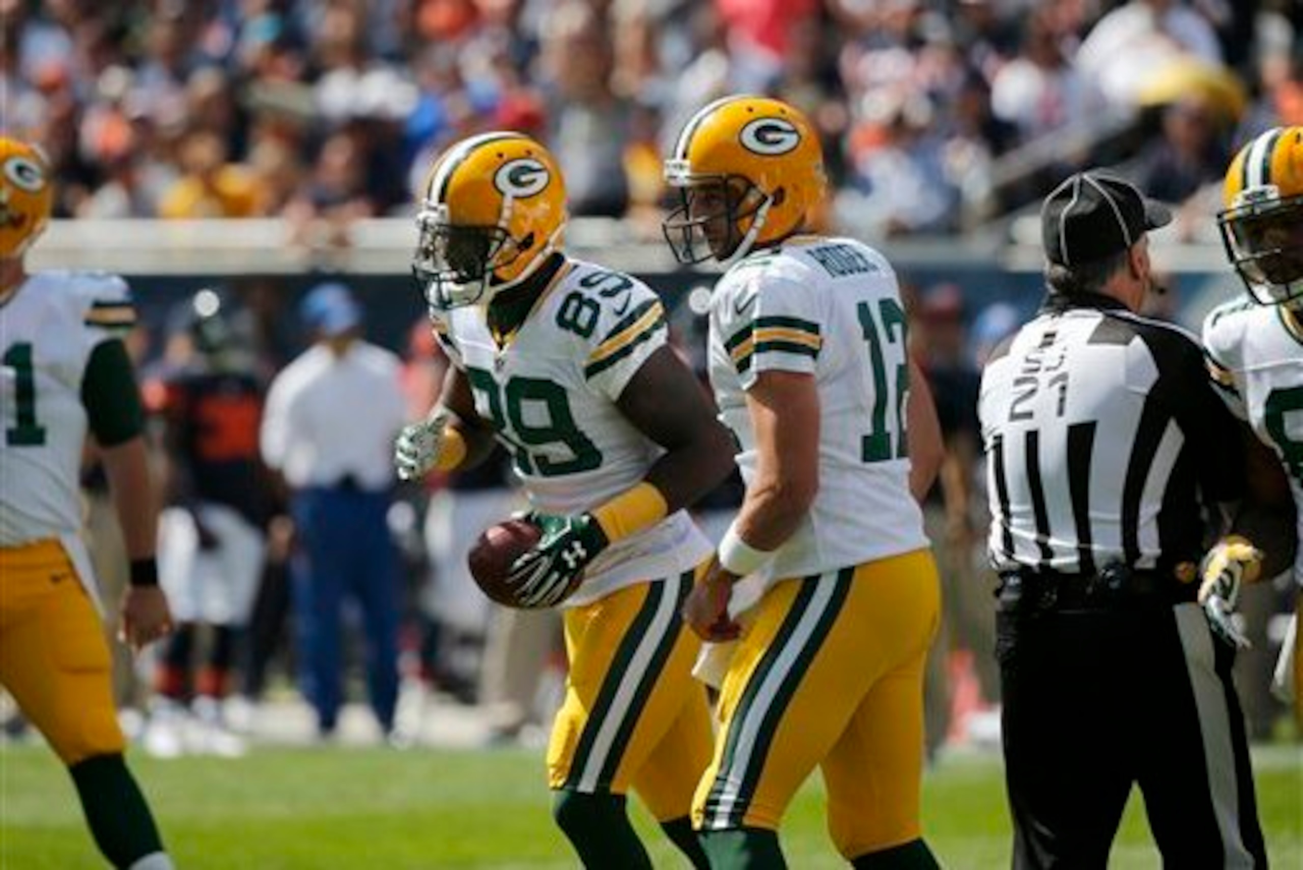 James Jones and Aaron Rodgers James Jones and Aaron Rodgers