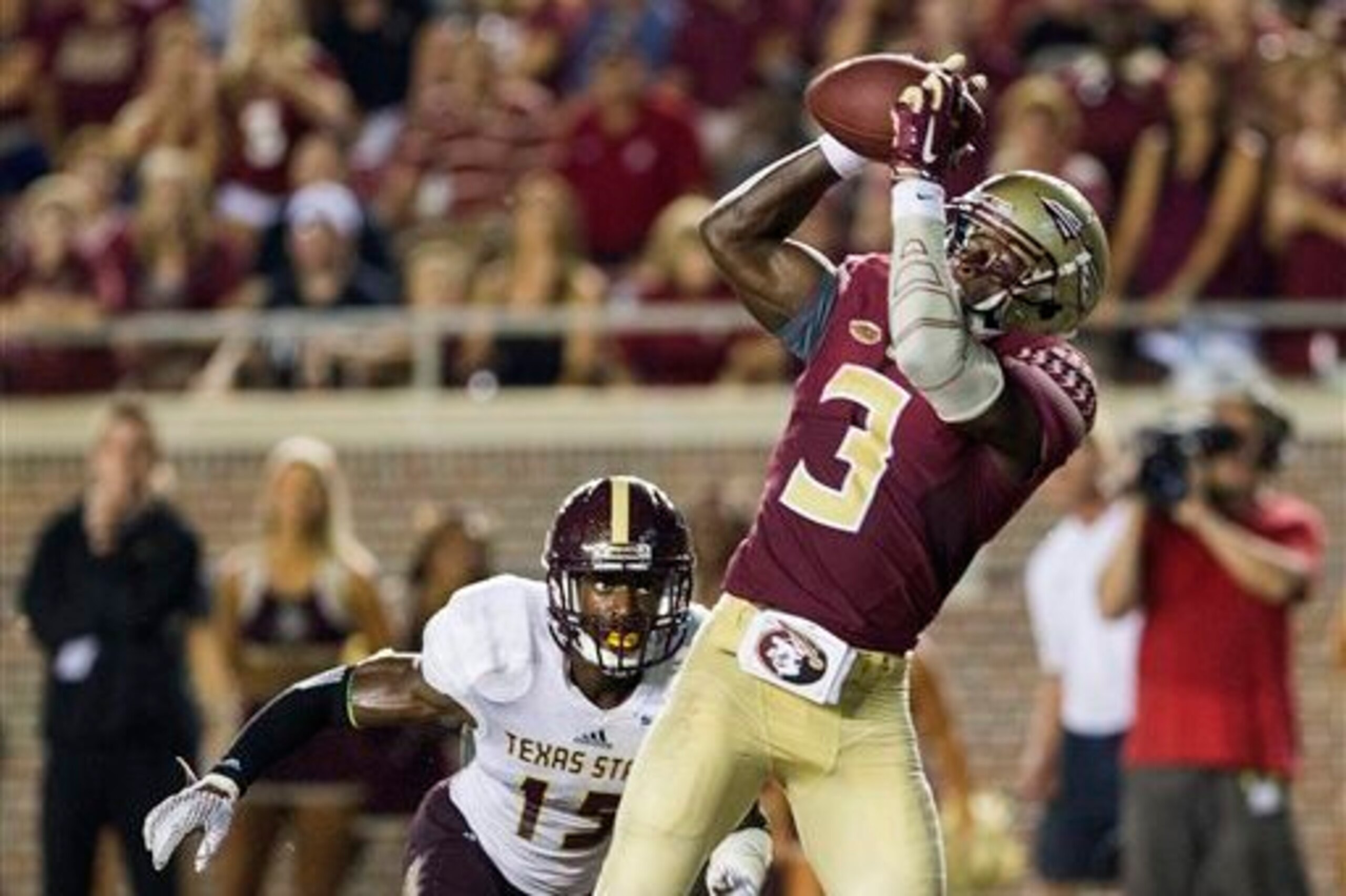A touchdown for a FSU receiver.