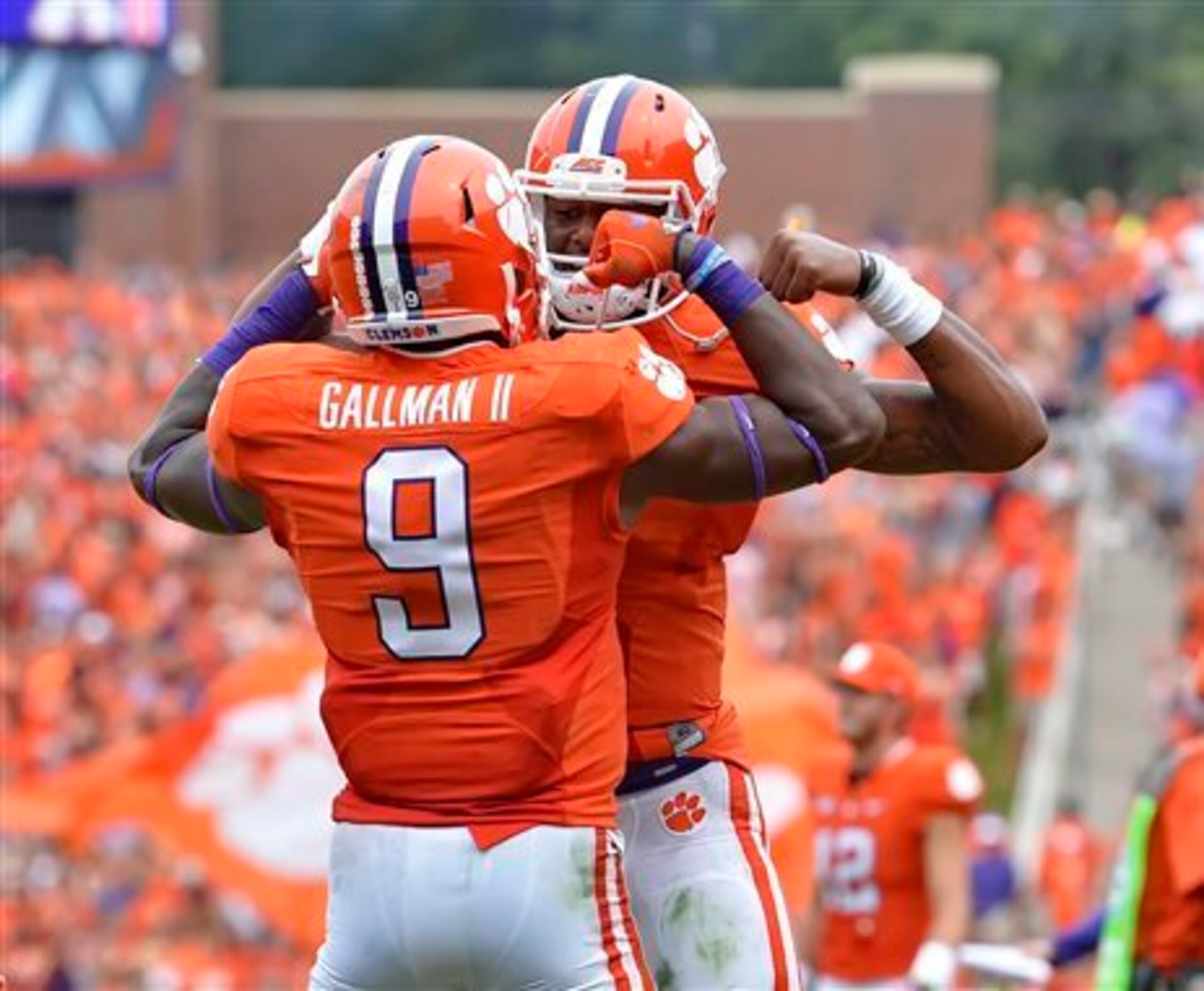 Clemson celebrating a touchdown. Clemson celebrating a touchdown.