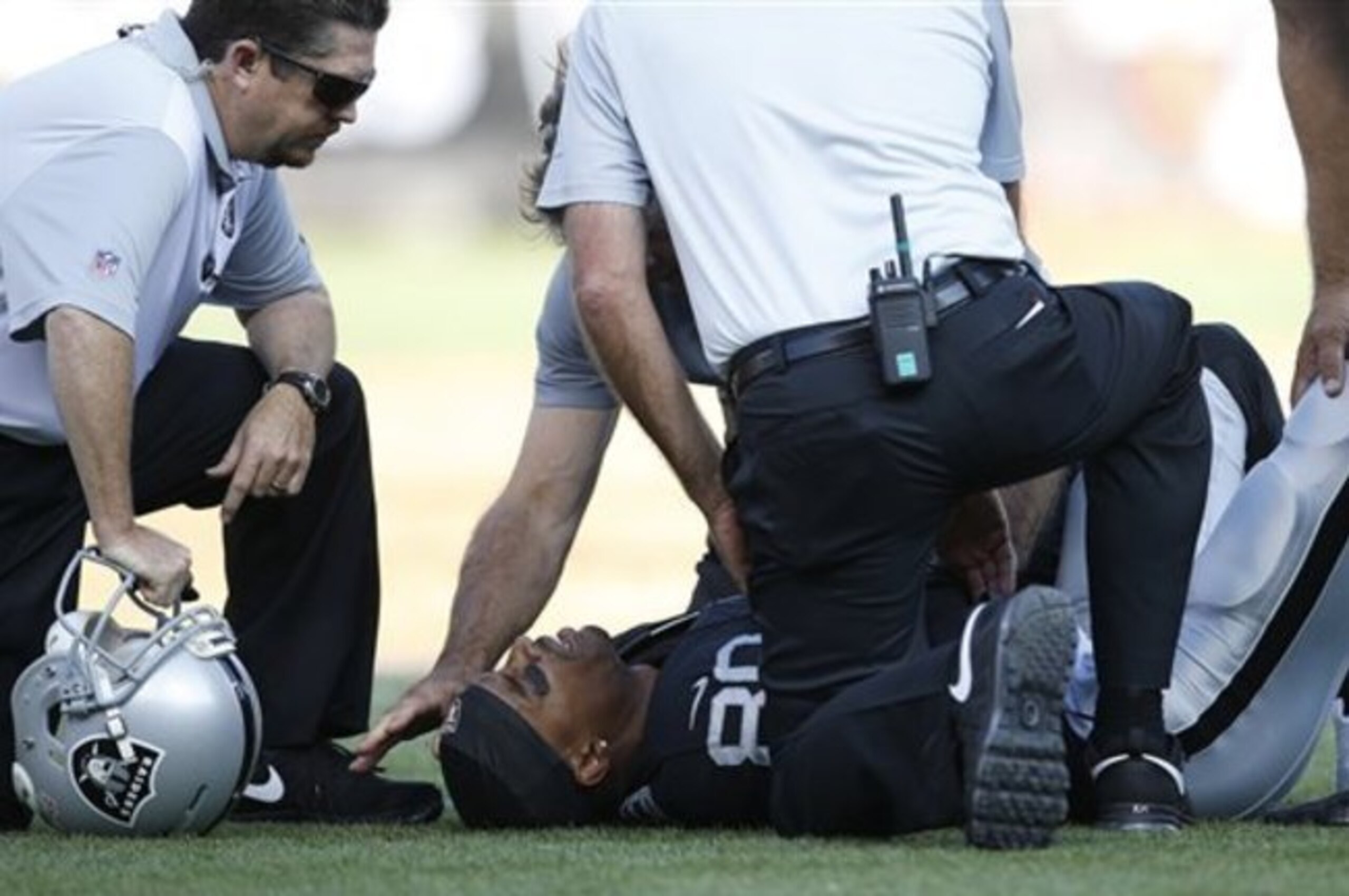 No. 80 Rod Streater shaken up with an injury