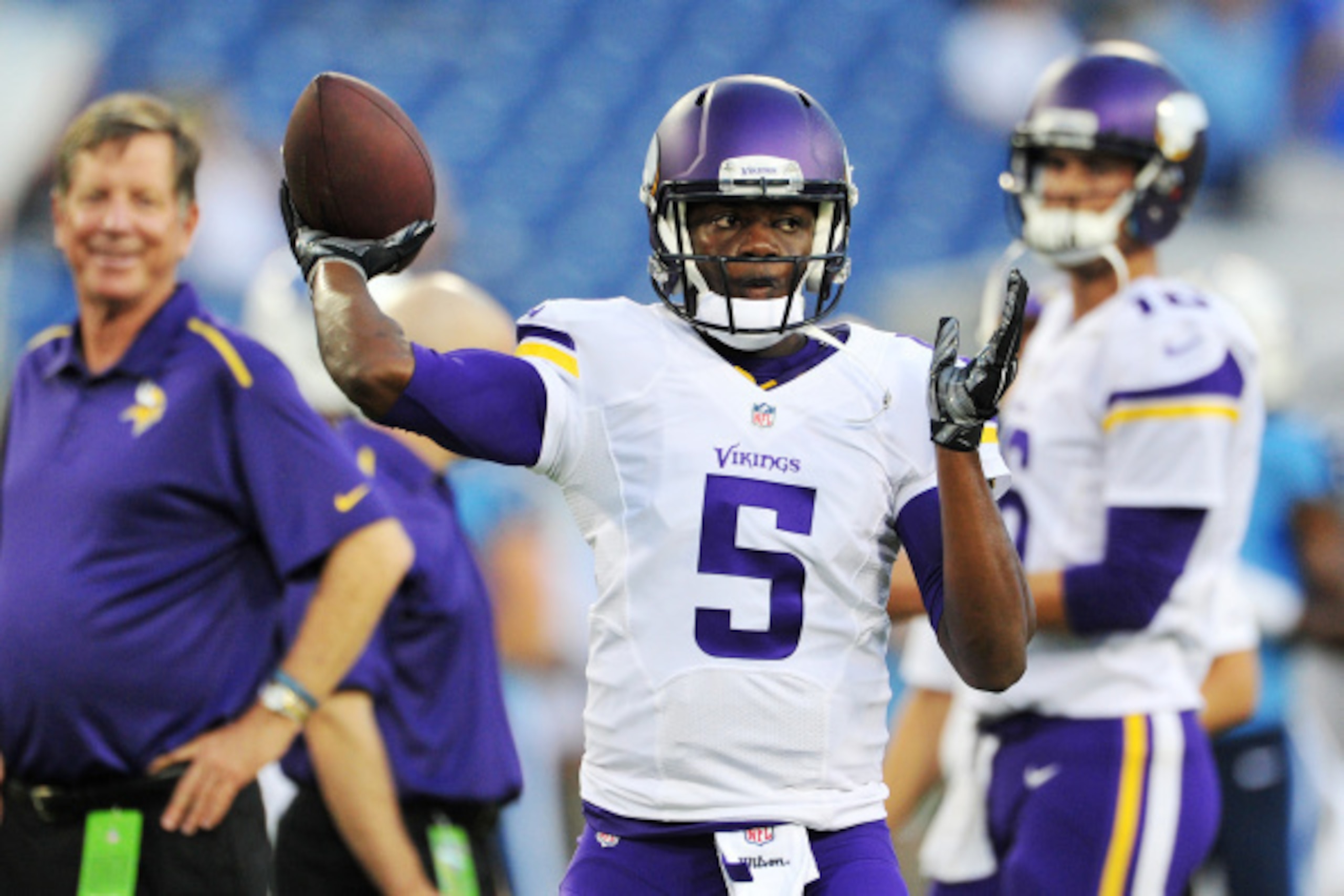 Minnesota Vikings QB Teddy Bridgewater was 4-for-9 with a touchdown pass against the Tennessee Titans during the 2014 NFL preseason.