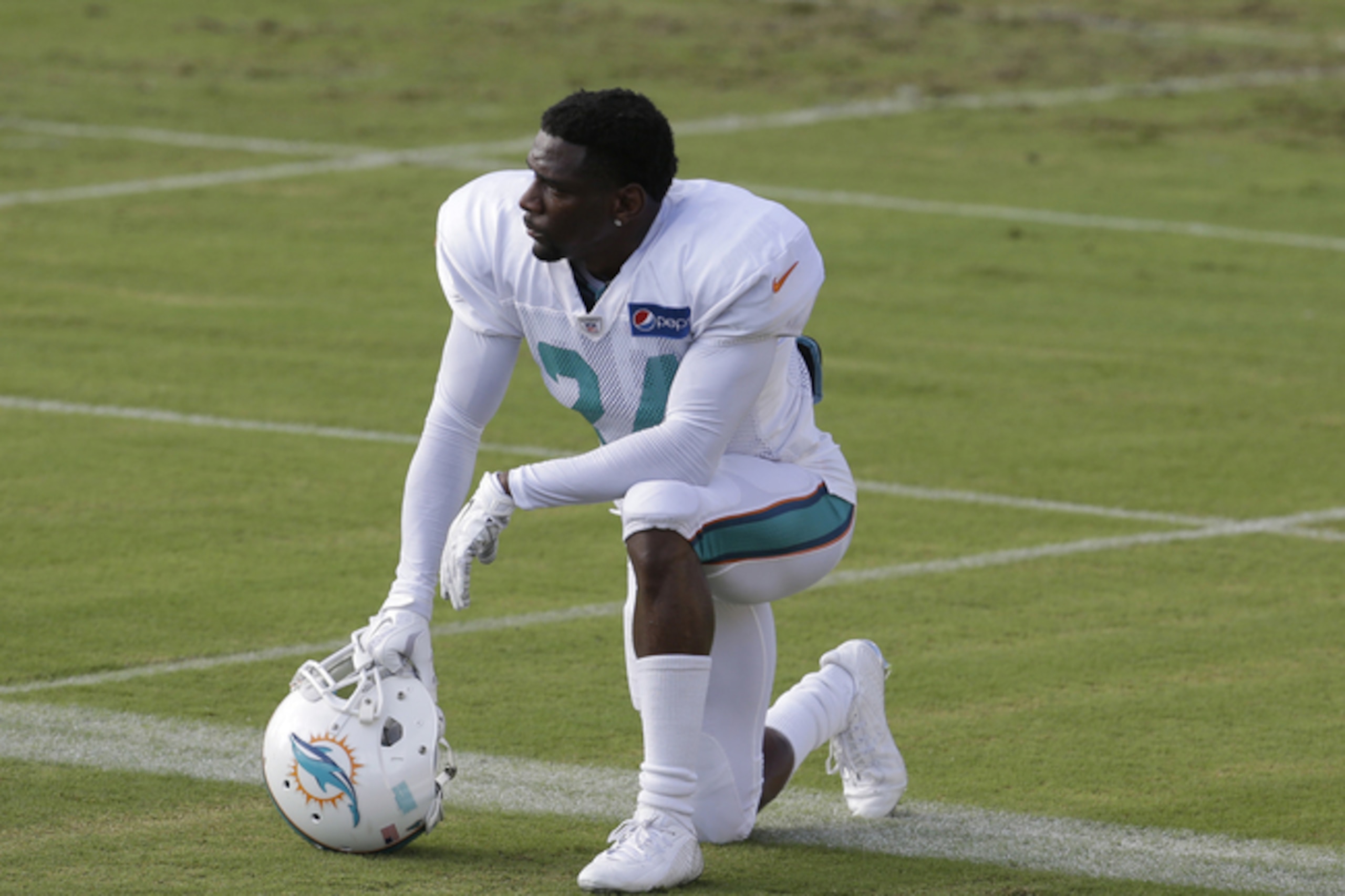 Brice McCain (24) entered training camp as the No. 3 cornerback on the depth chart; has he taken a step up?