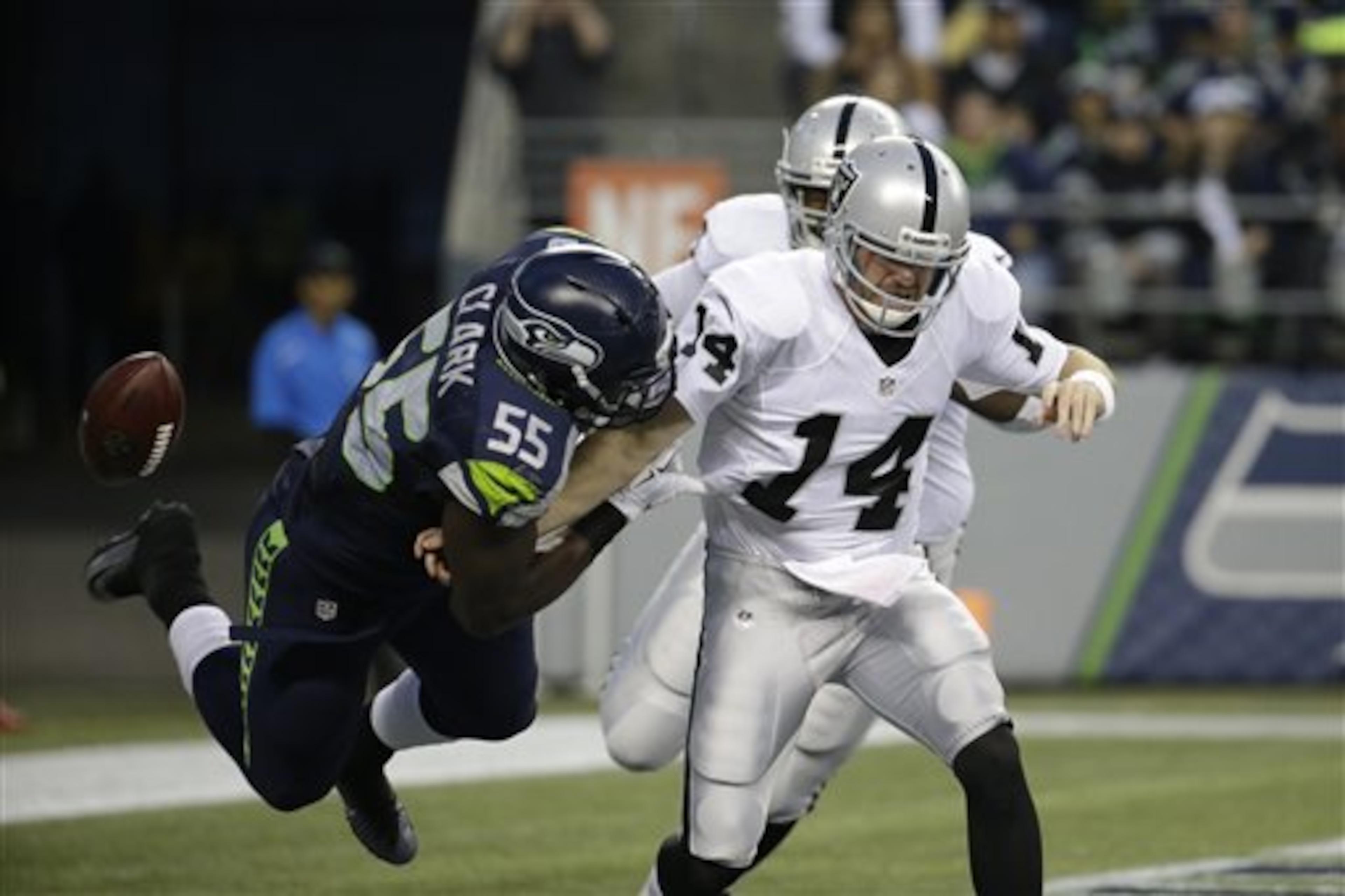 Frank Clark's strip-sack of Matt McGloin in the end zone was his most impressive play of the game, but it was far from his only one.