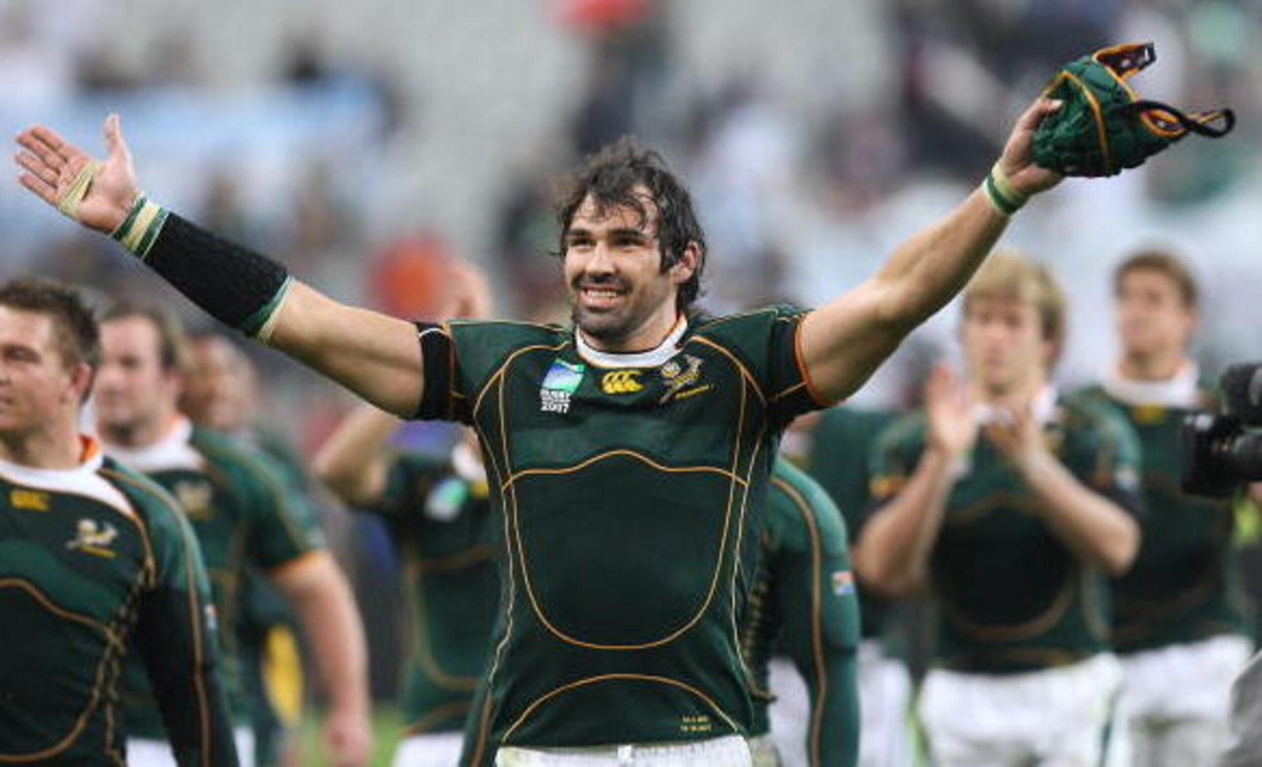 Matfield celebrates after the 2007 World Cup final. Matfield celebrates after the 2007 World Cup final.