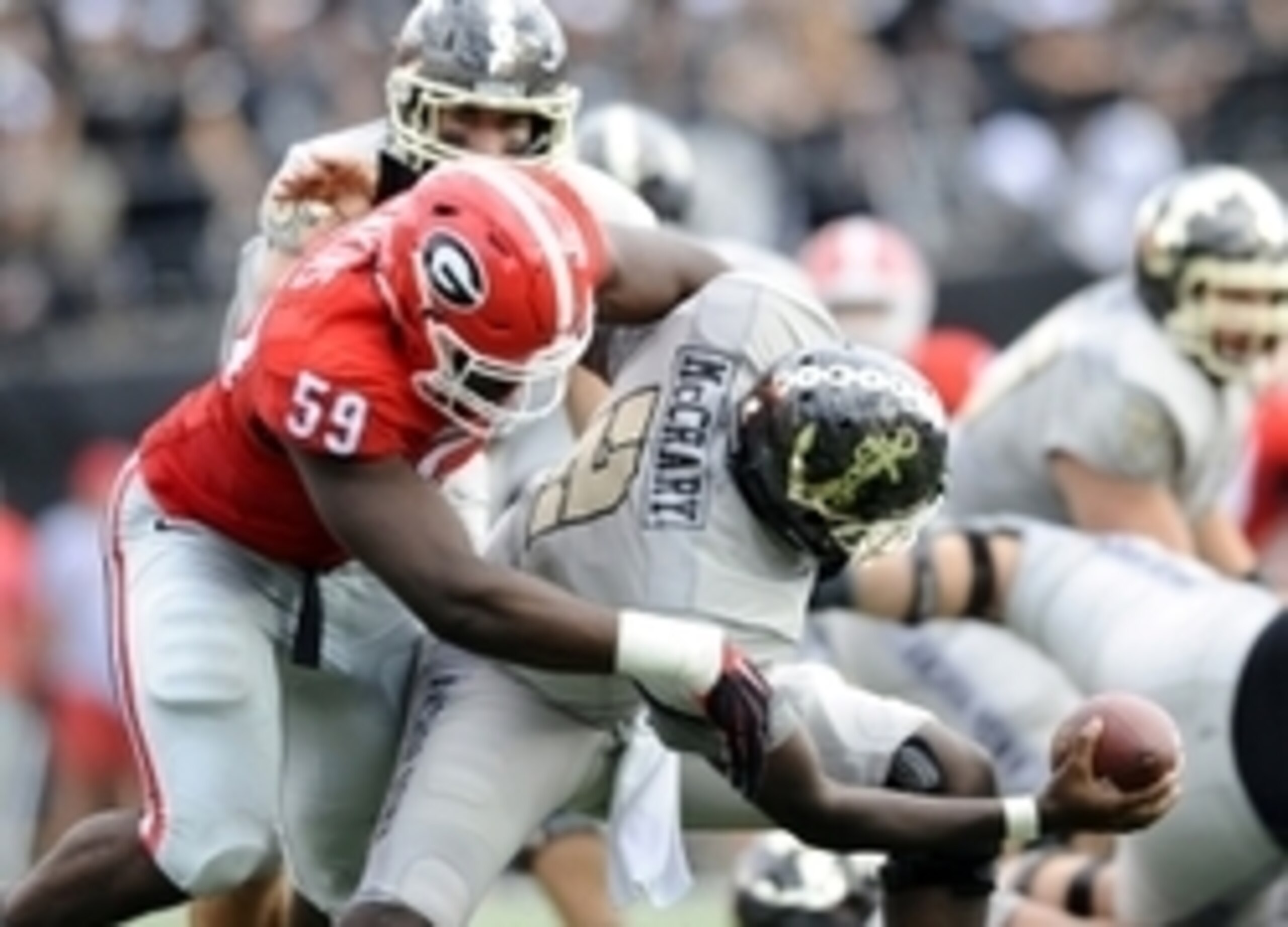 Georgia OLB Jordan Jenkins (left) Georgia OLB Jordan Jenkins (left)