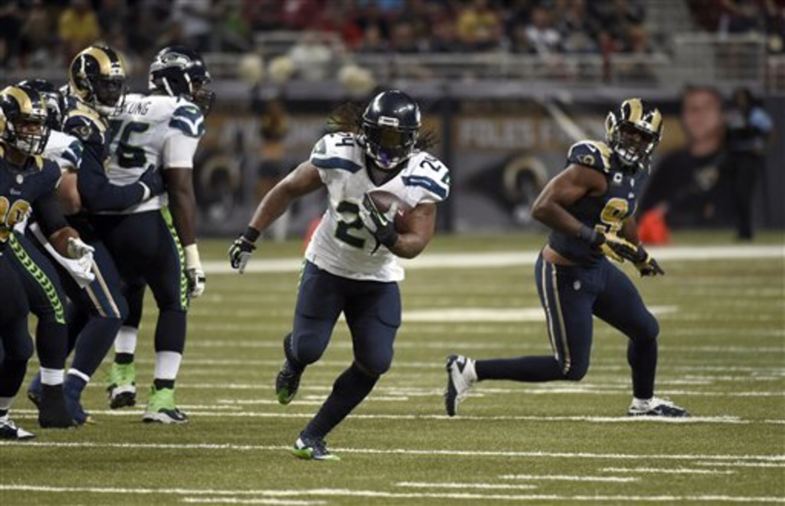 It wasn't his finest performance, but Marshawn Lynch still totaled over 100 all-purpose yards. Unfortunately, he needed just one more.