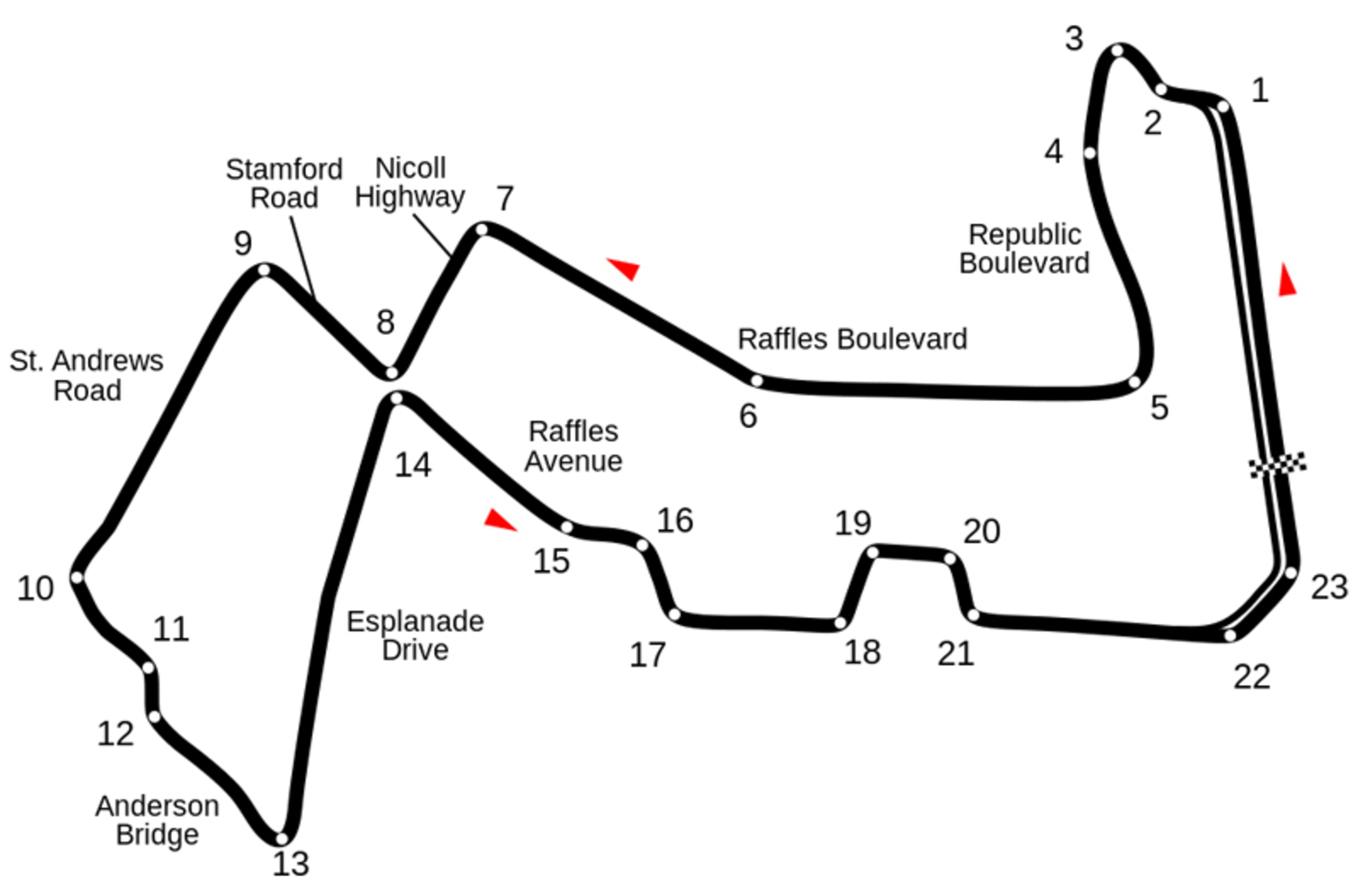 Map does not include changes to Turns 11, 12 and 13. Please see diagram linked below.