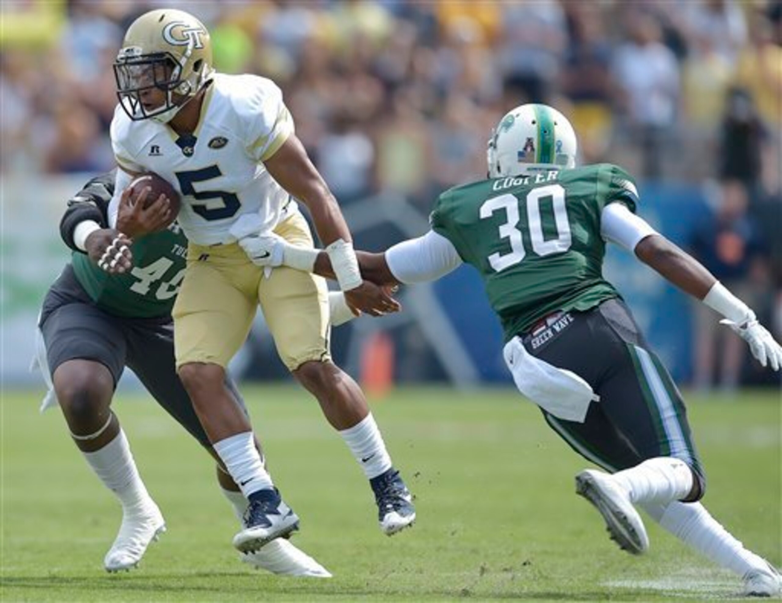 Justin Thomas is the key to Georgia Tech's explosive offense. Justin Thomas is the key to Georgia Tech's explosive offense.