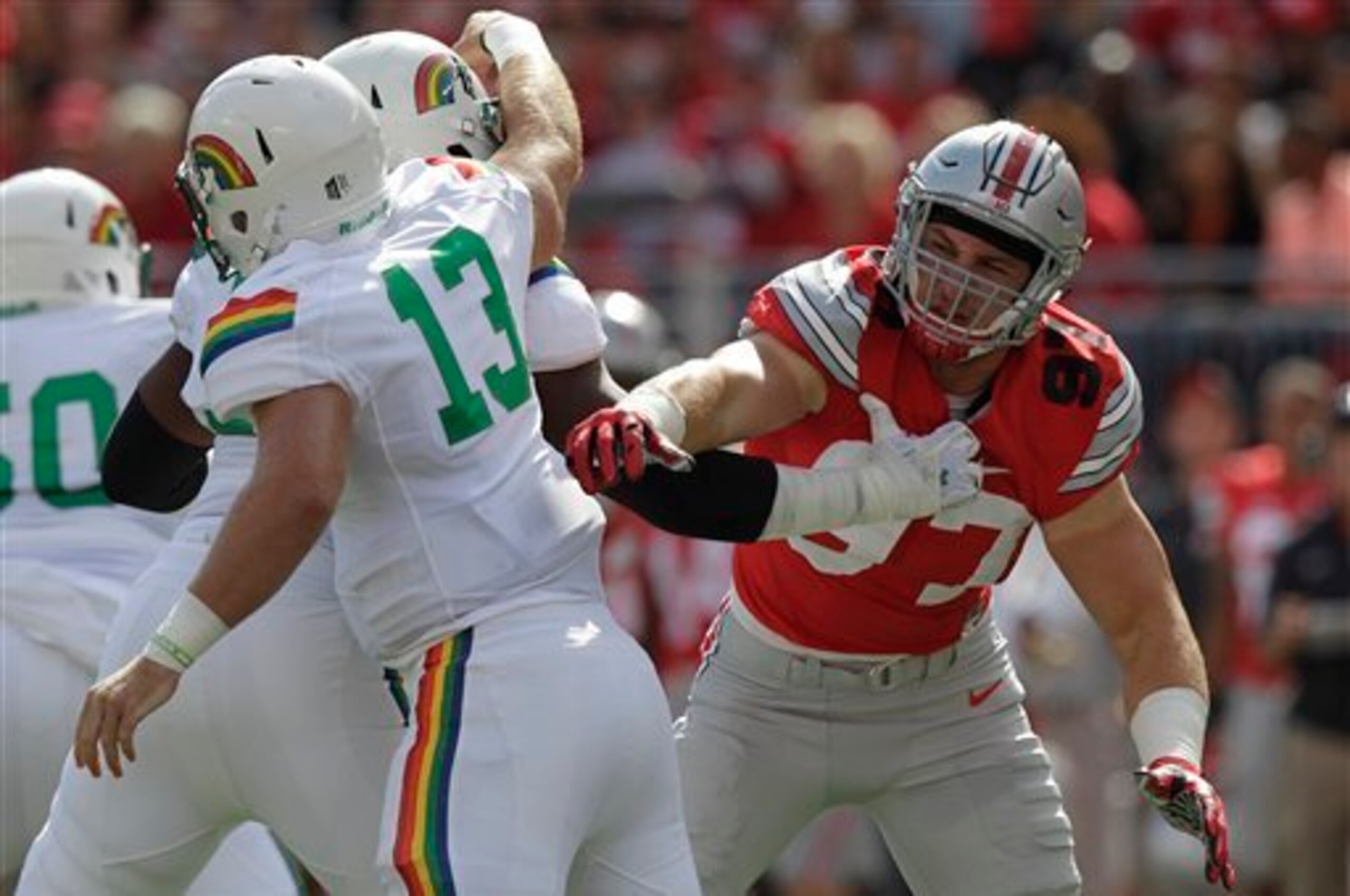 Joey Bosa is the most dominant defensive end in college football. Joey Bosa is the most dominant defensive end in college football.