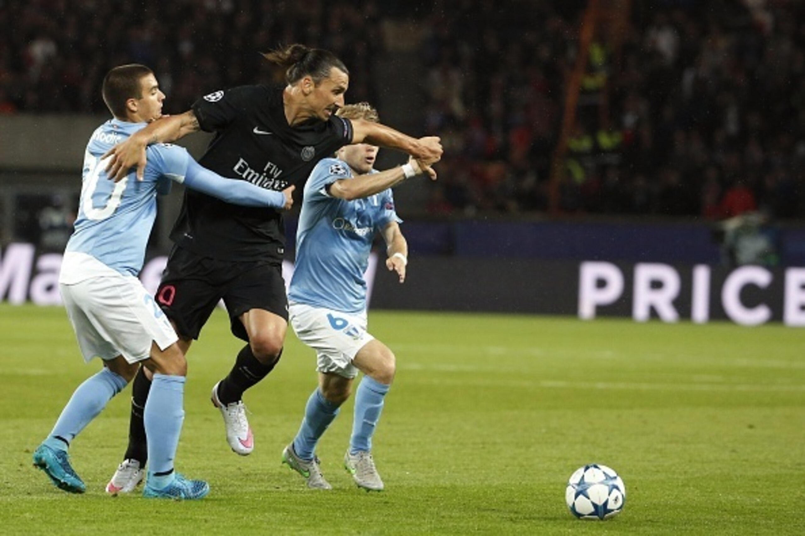 Lewicki fights for the ball.