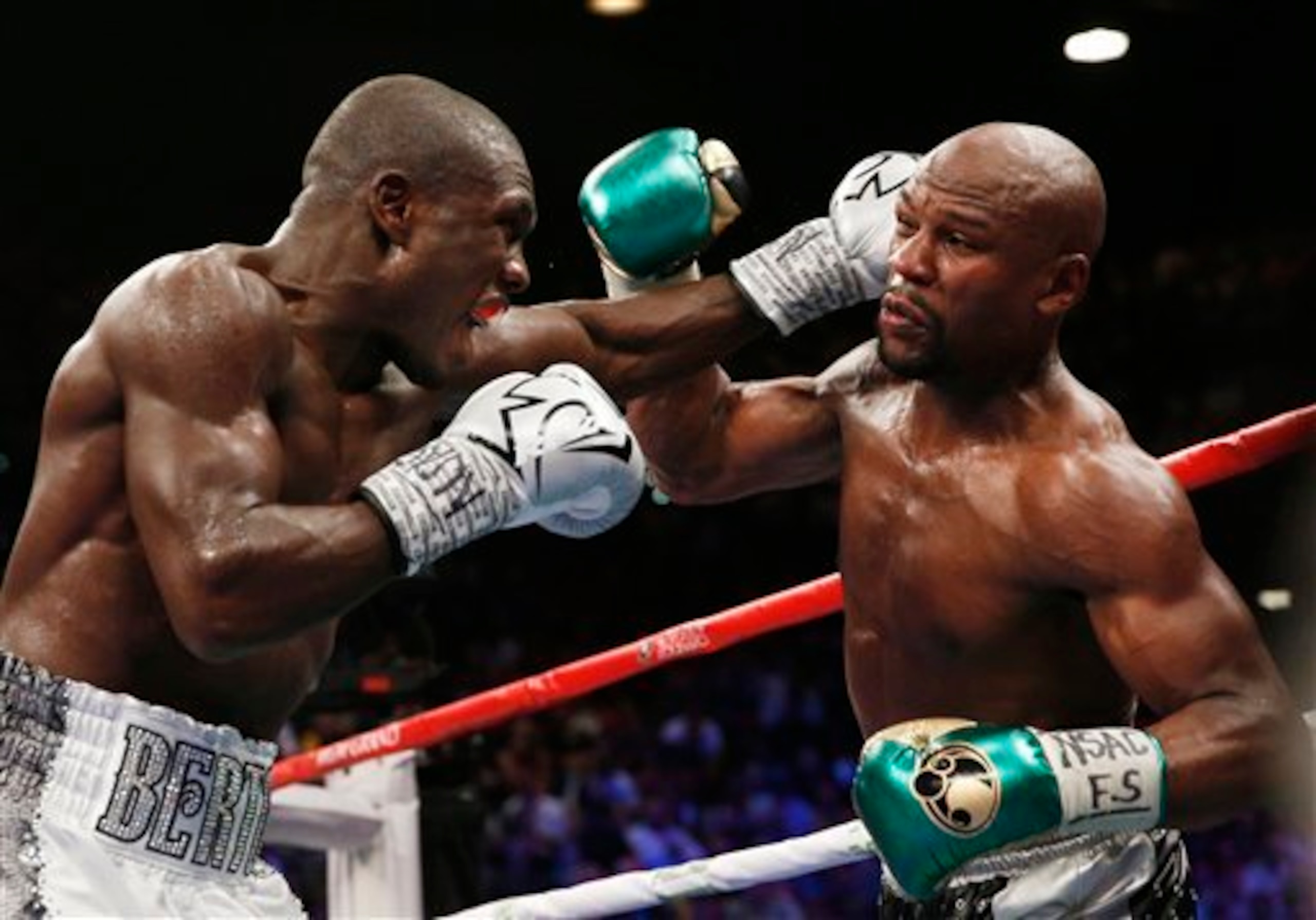Mayweather defeated Berto by decision in his final fight.