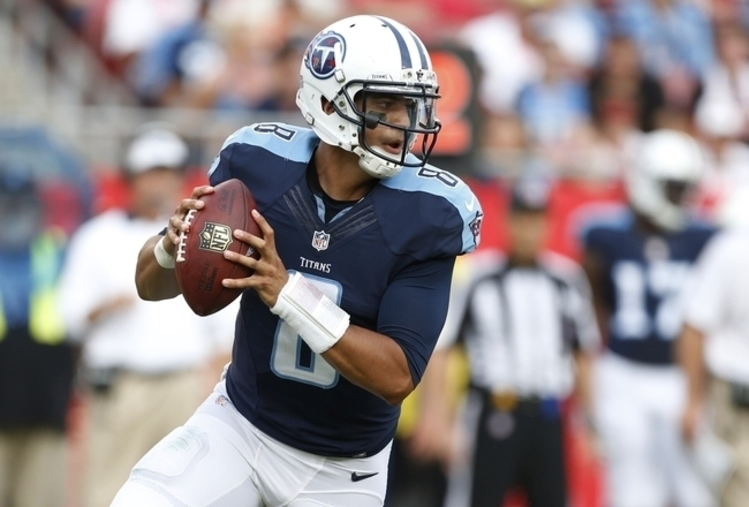 Titans quarterback Marcus Mariota had a historic debut. Titans quarterback Marcus Mariota had a historic debut.