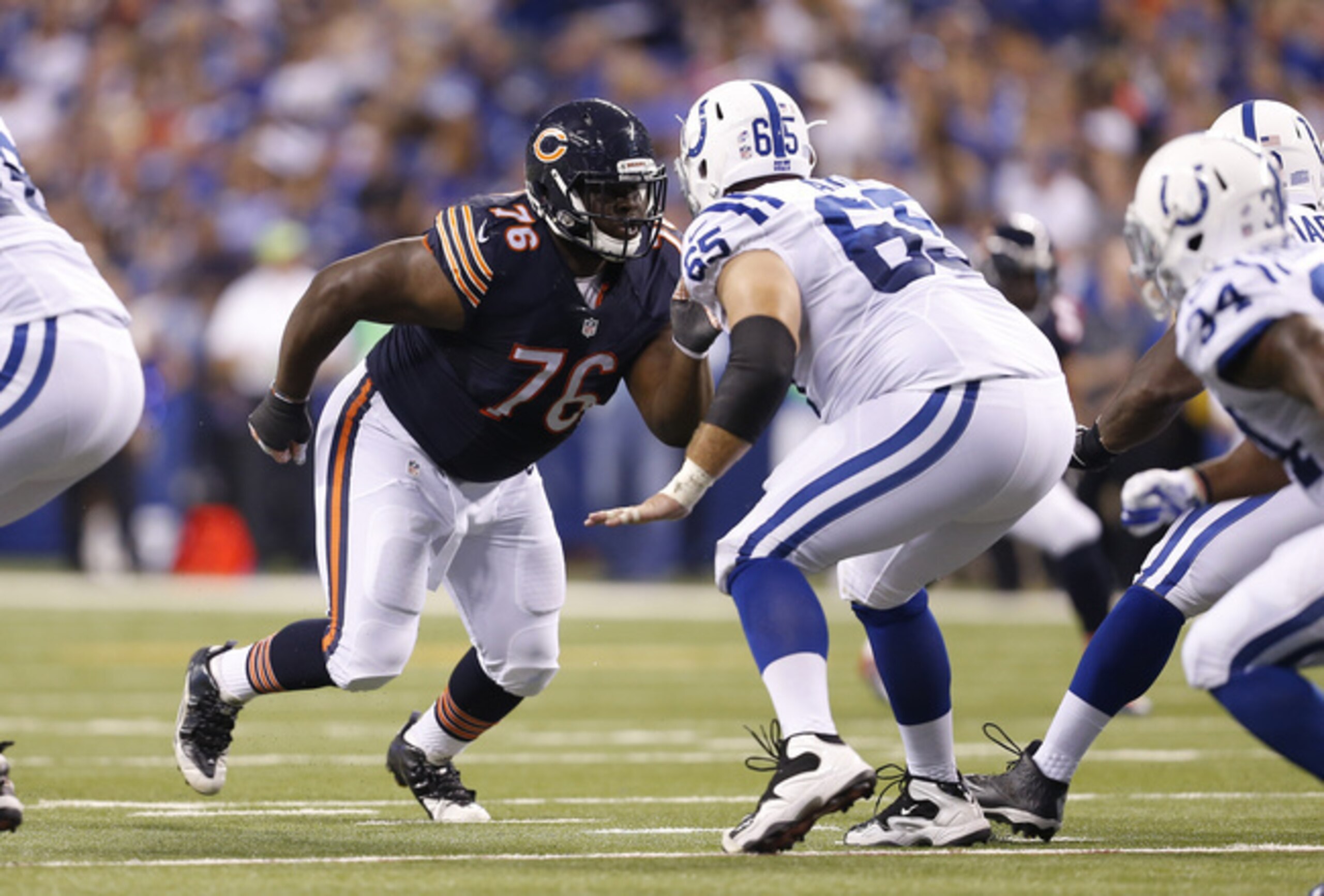 Bears defensive tackle Eddie Goldman proved to be a handful in Week 1. Bears defensive tackle Eddie Goldman proved to be a handful in Week 1.