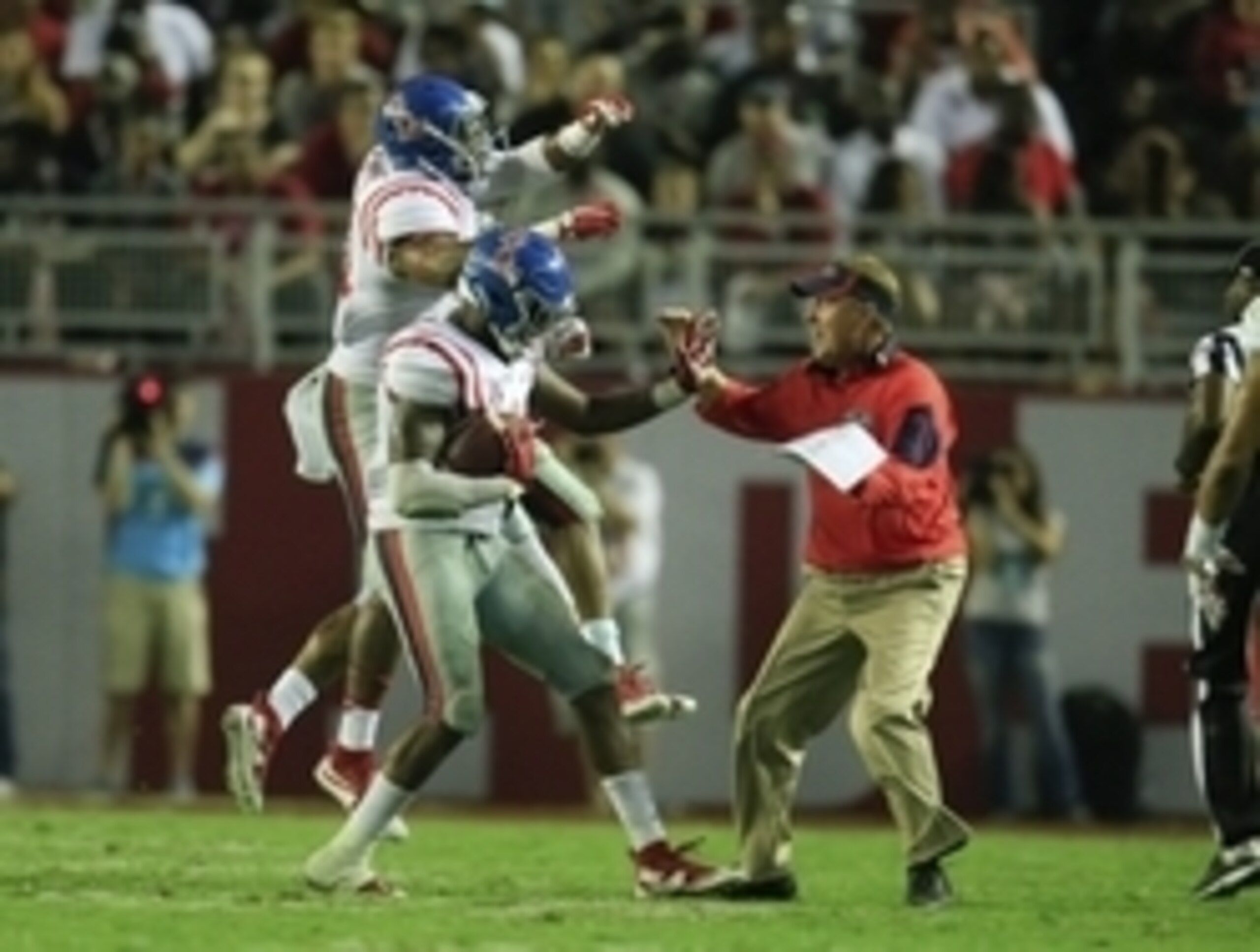 Ole Miss HC Hugh Freeze (right)
