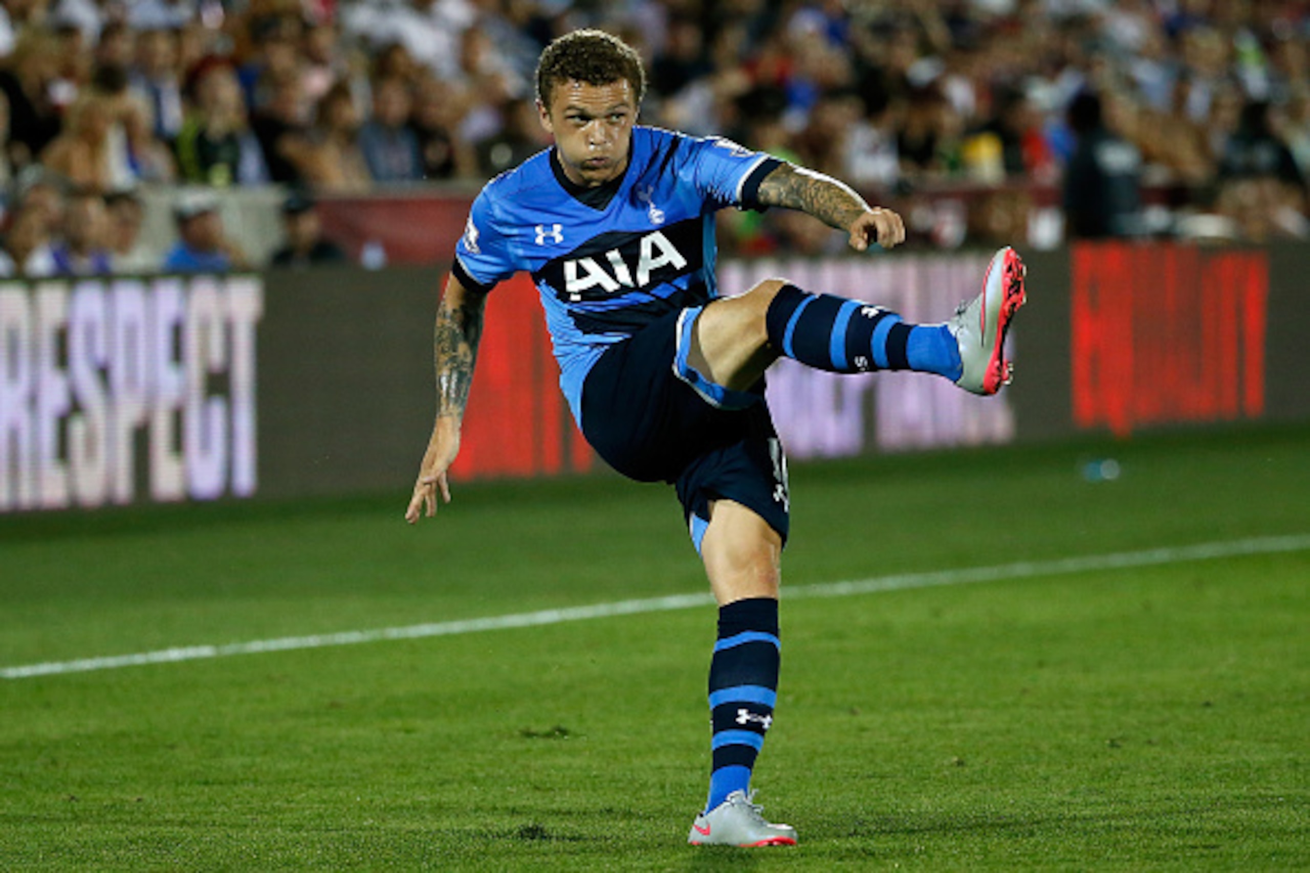 Spurs supporters have already come to expect Kieran Trippier looking to launch a cross or two when possible.