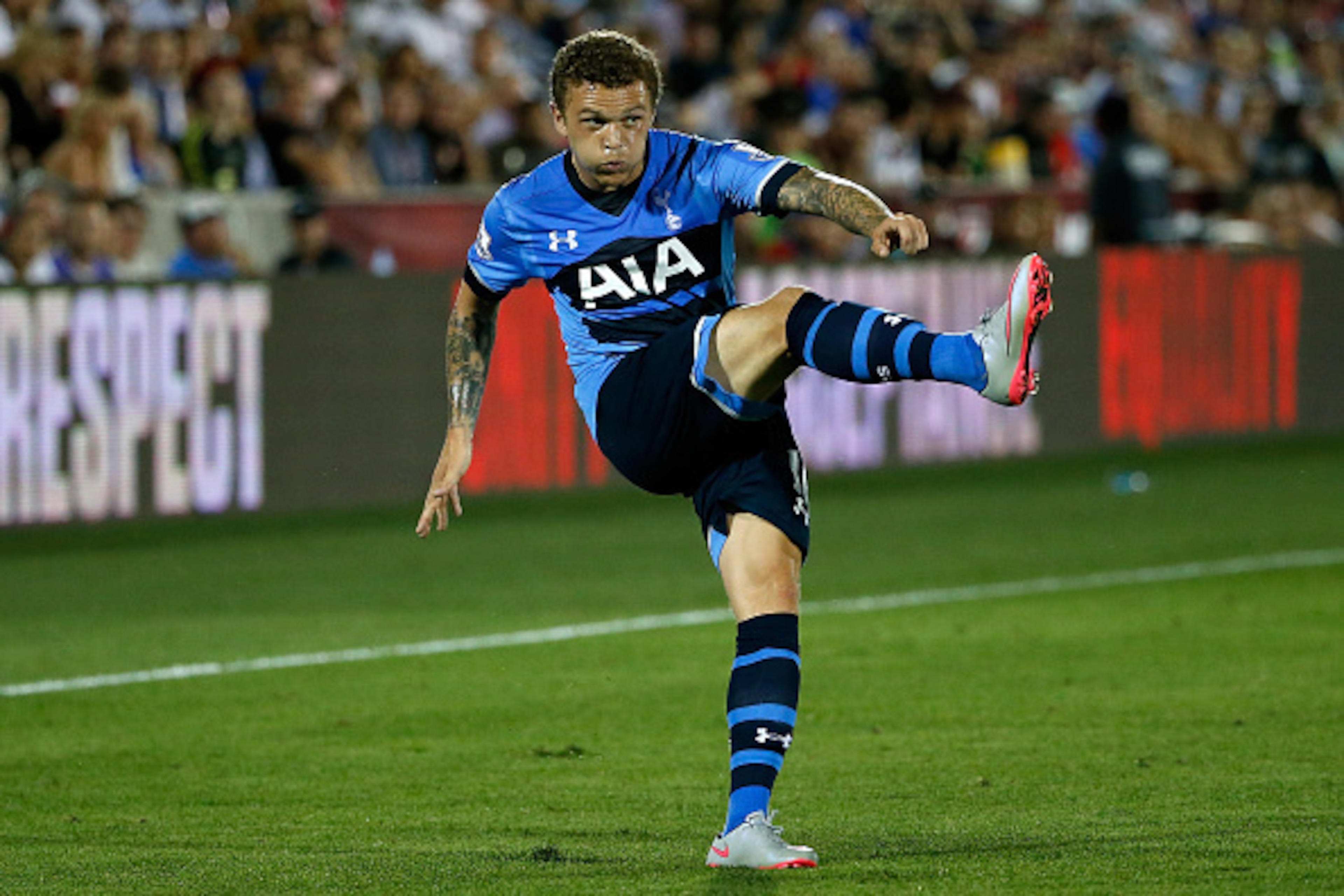 Spurs supporters have already come to expect Kieran Trippier looking to launch a cross or two when possible.