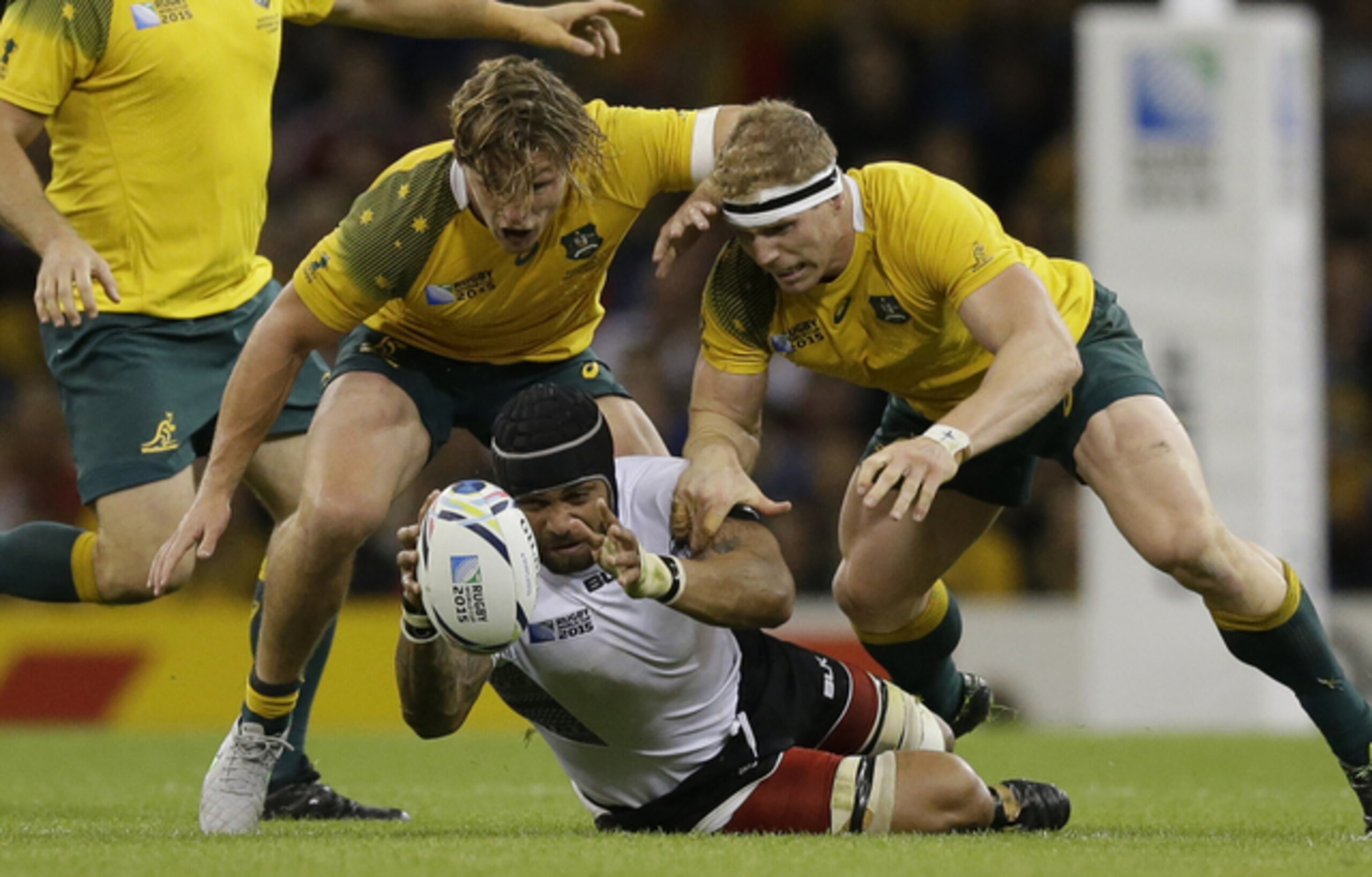 Hooper (left) and Pocock (right) give Australia a potent duo at the breakdown.