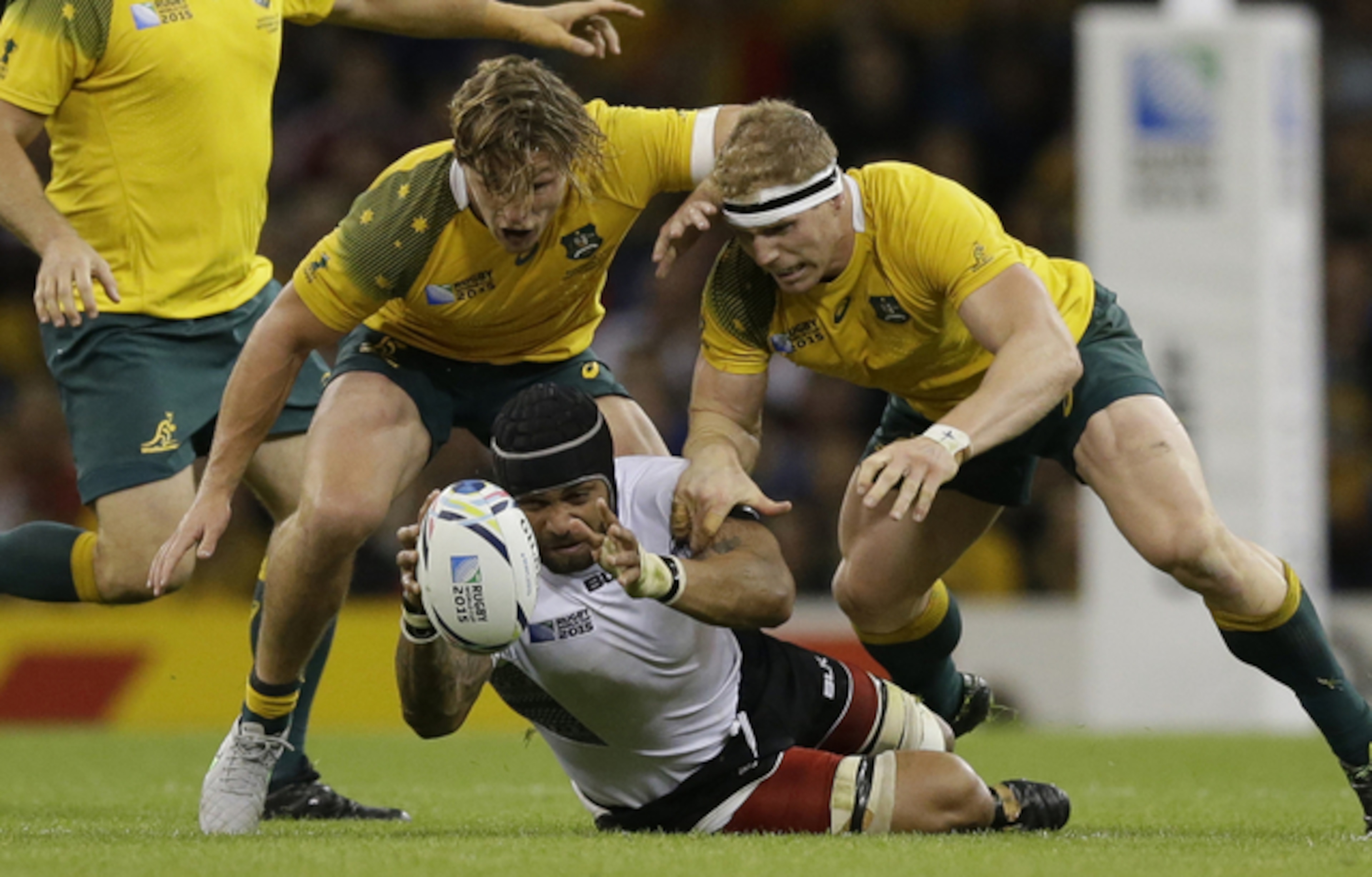 Hooper (left) and Pocock (right) give Australia a potent duo at the breakdown.