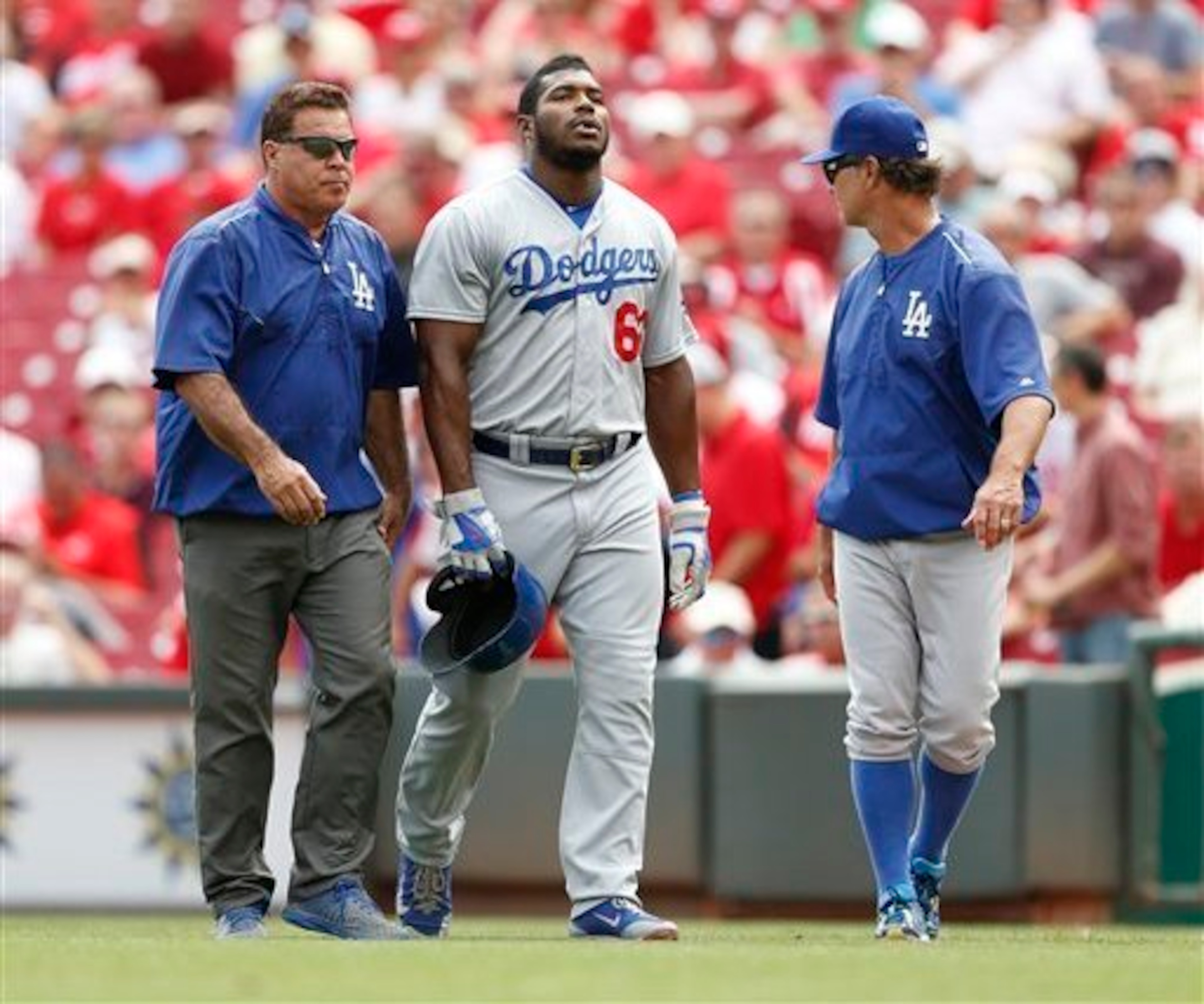 As Yasiel Puig races to be fit for the postseason, L.A.'s outfield looks just fine without him. As Yasiel Puig races to be fit for the postseason, L.A.'s outfield looks just fine without him.