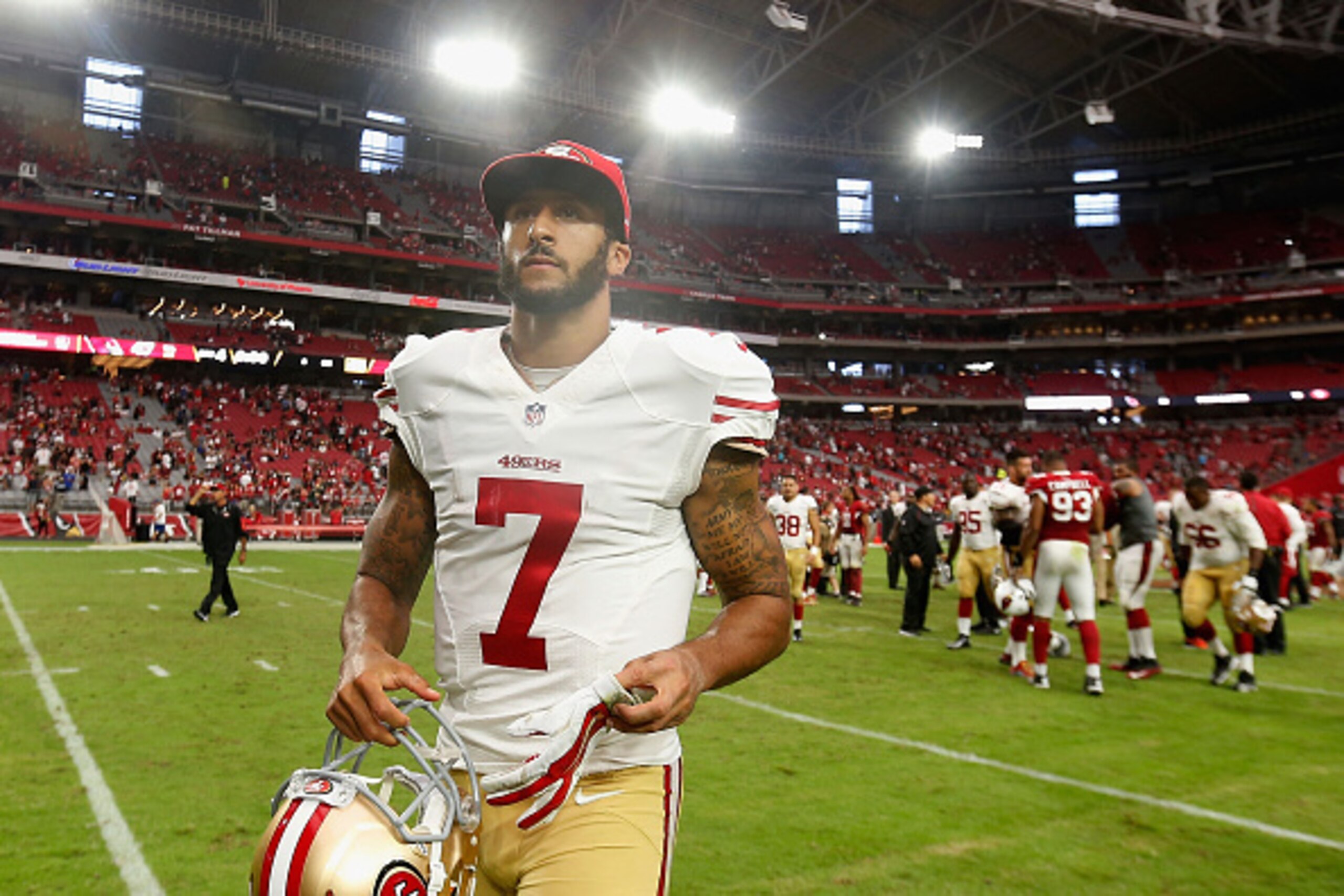 Kaepernick's four interceptions marked the first time since 2007 that a 49ers quarterback tossed as many in one game. Kaepernick's four interceptions marked the first time since 2007 that a 49ers quarterback tossed as many in one game.