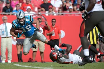 Greg Olsen and the Panthers should pick up another divisional win against the Buccaneers.
