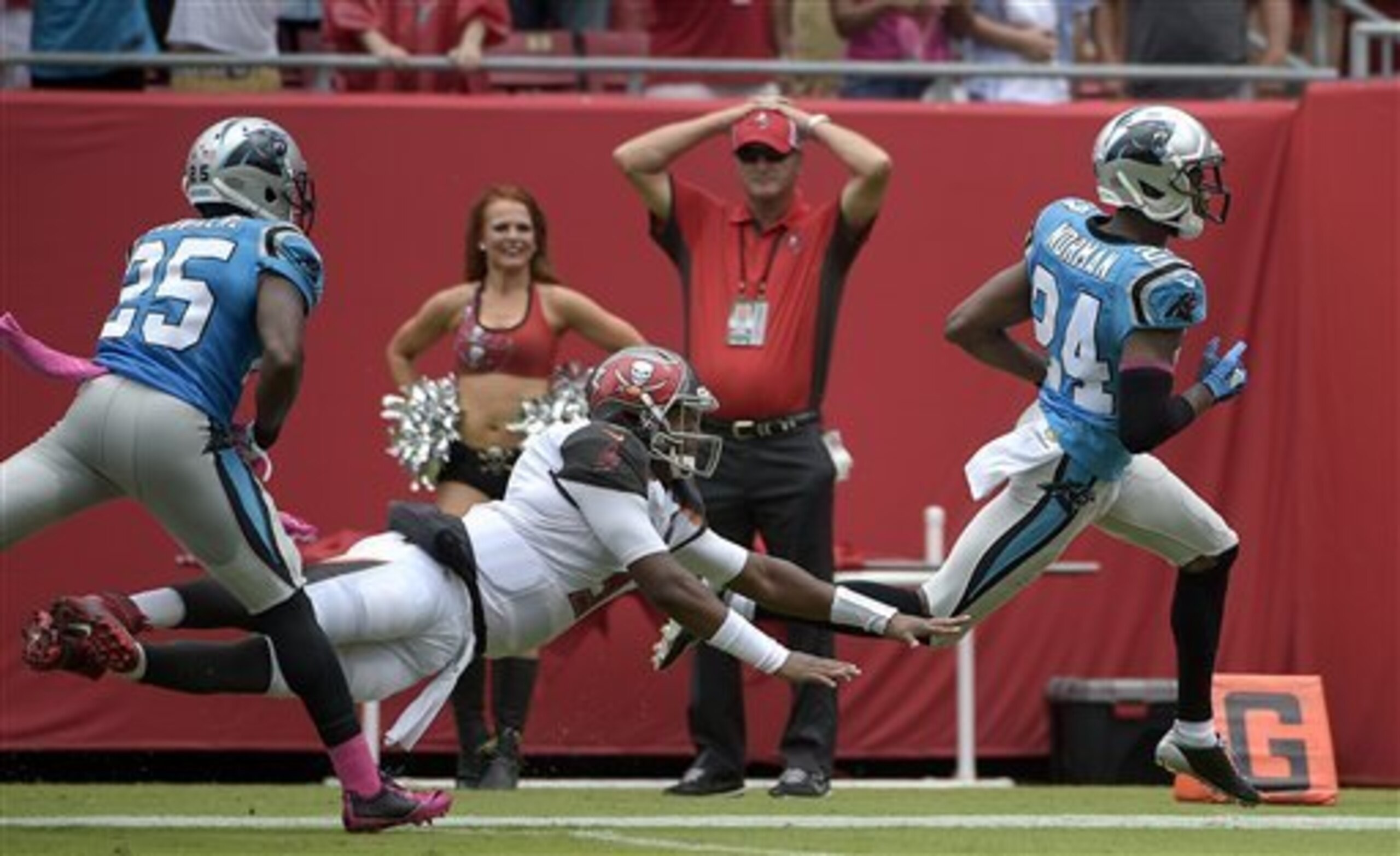 Josh Norman continues to make plays and draw flags.