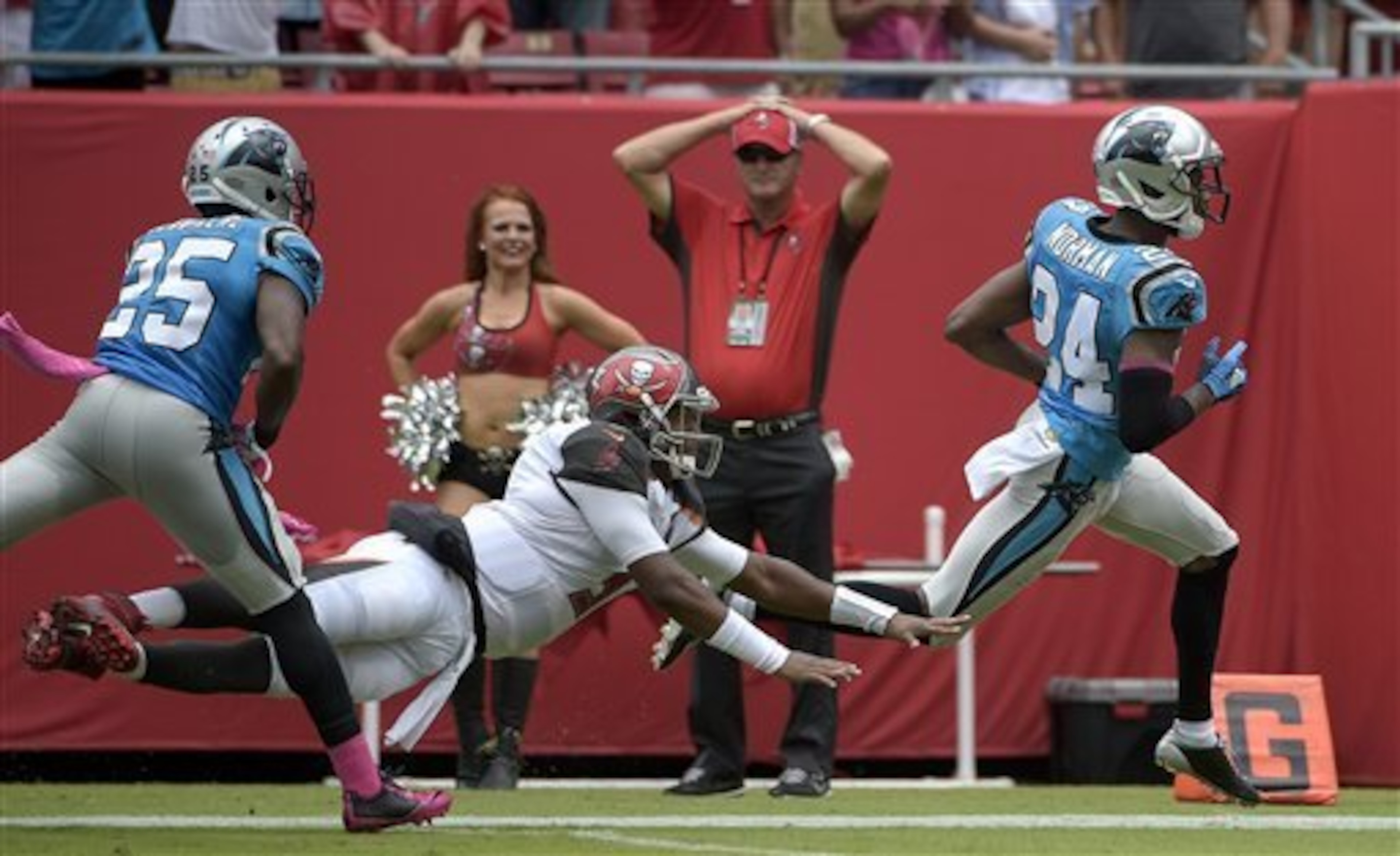 Josh Norman continues to make plays and draw flags.
