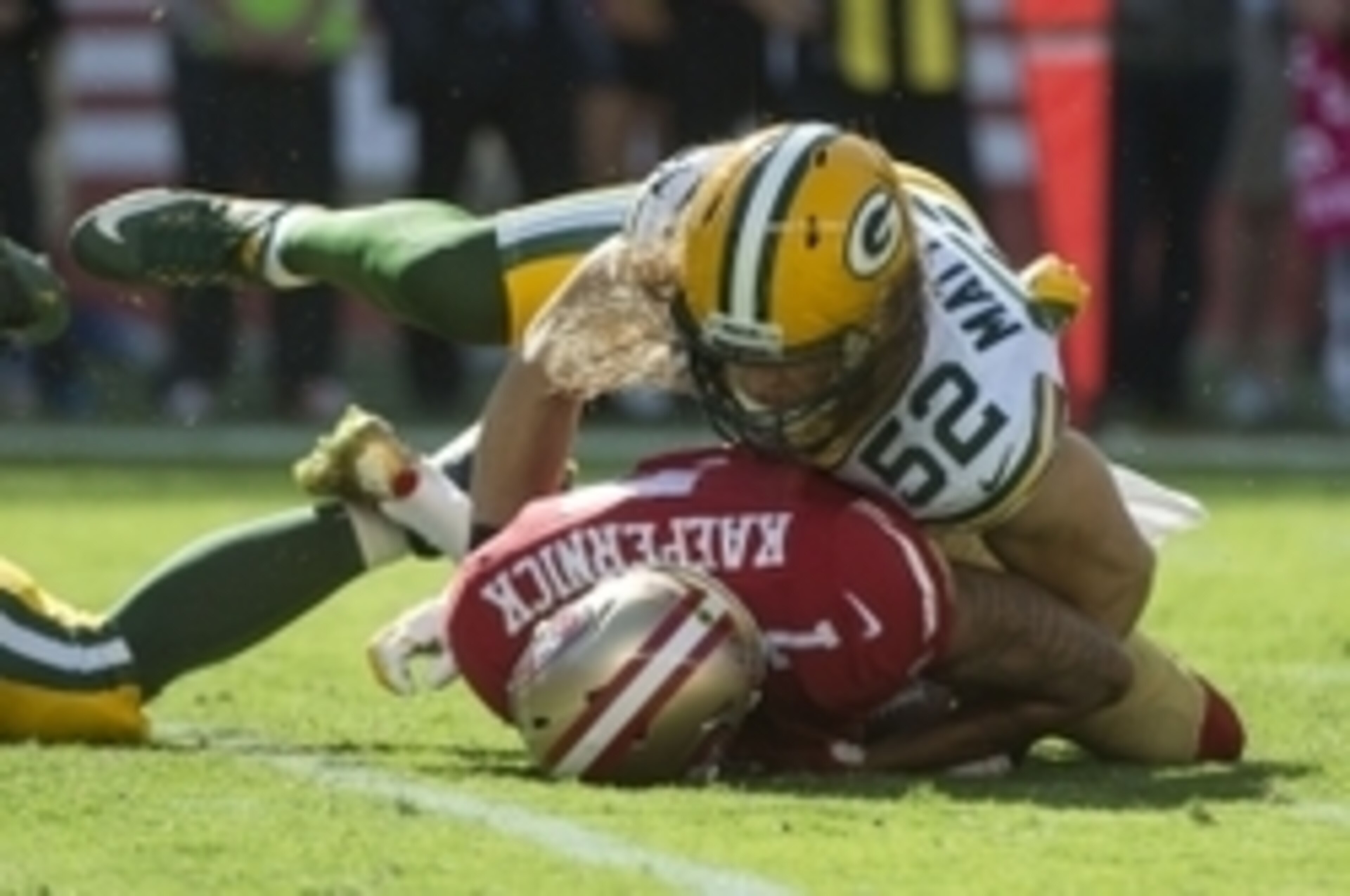 Linebacker Clay Matthews had no trouble mocking Kaepernick multiple times on Sunday.