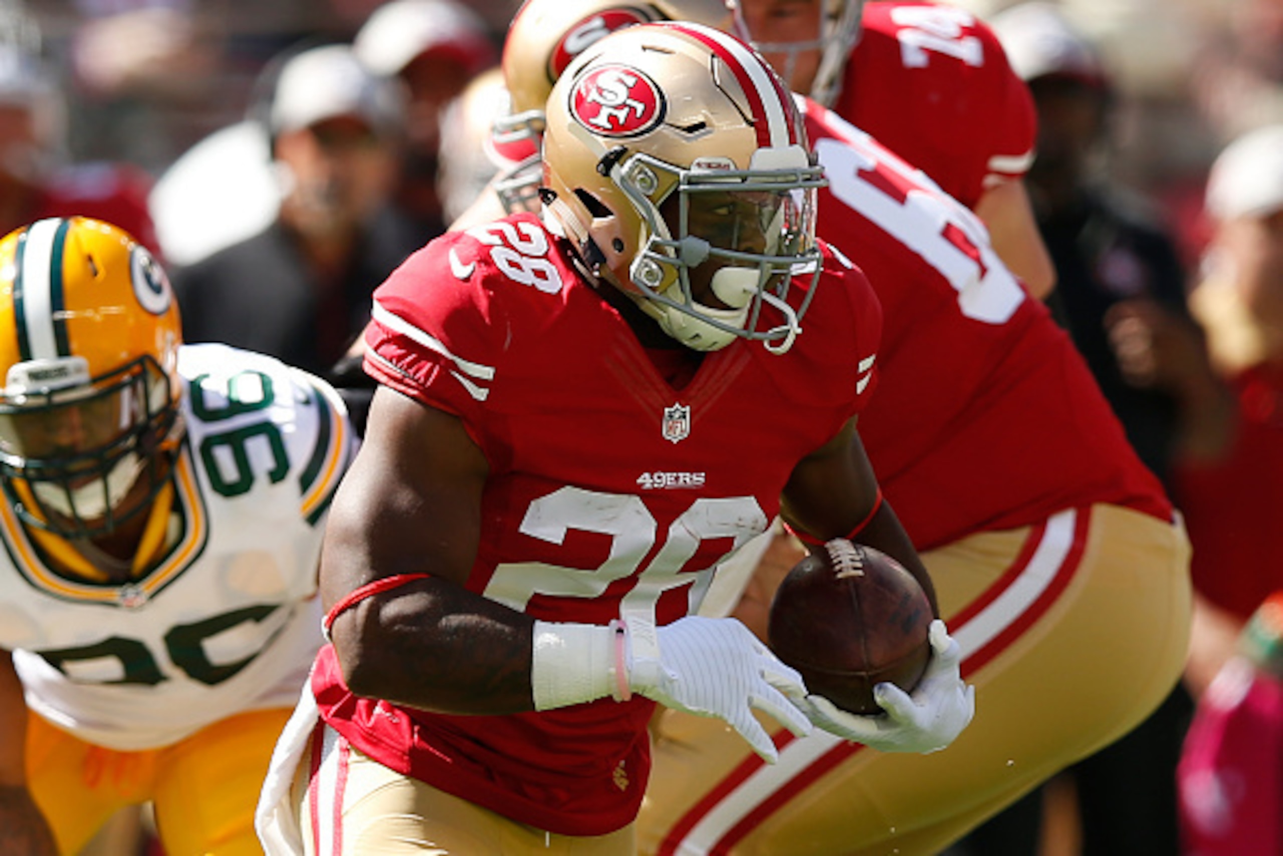 Running back Carlos Hyde was a virtual non-factor against Green Bay. Running back Carlos Hyde was a virtual non-factor against Green Bay.