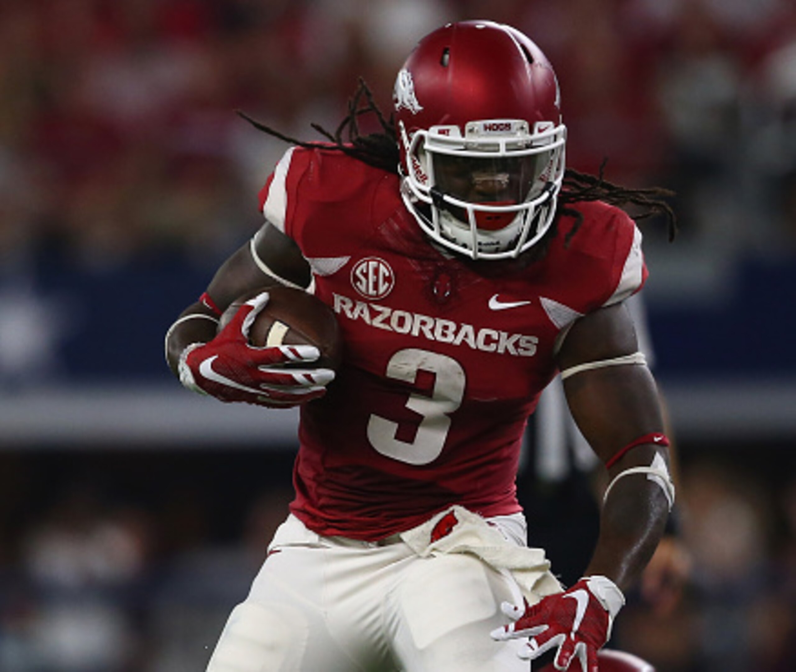 Arkansas running back Alex Collins will face his toughest test yet this season, Alabama's defense.