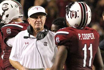 South Carolina HC Steve Spurrier (left)