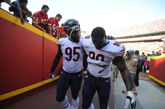 Defensive linemen Ego Ferguson(95) and Jeremiah Ratliff (90) both had strong games up front for the Bears in Week 5.