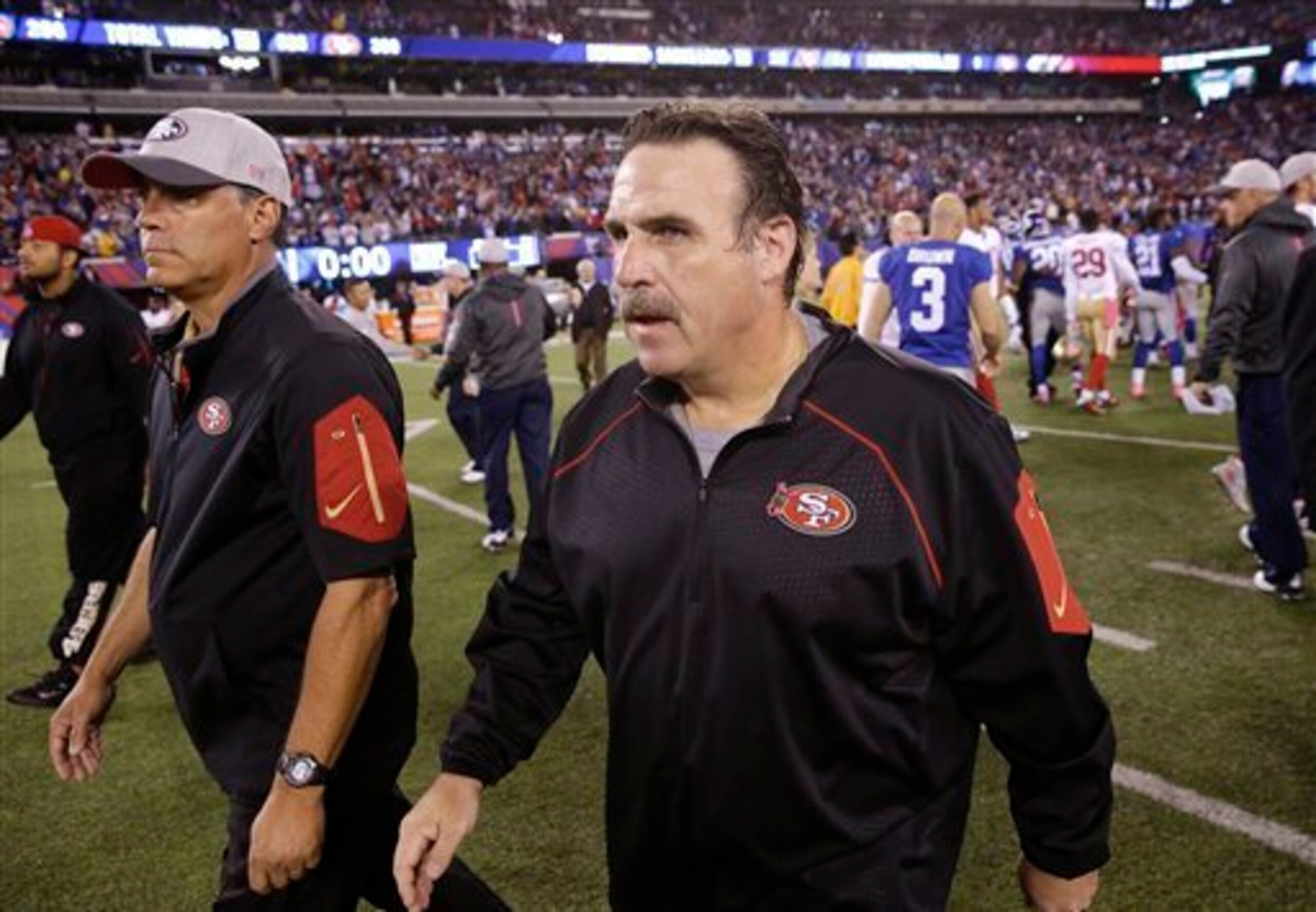 Head coach Jim Tomsula continues to answer for his team's losses after Week 5's defeat.