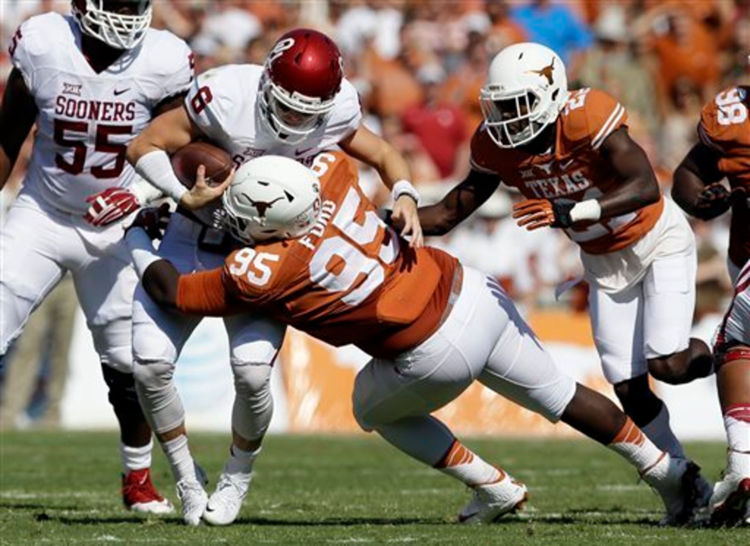 Even though he was dealing with a shoulder injury, Ford's performance against the Sooners showed how important he is to this defense. Even though he was dealing with a shoulder injury, Ford's performance against the Sooners showed how important he is to this defense.