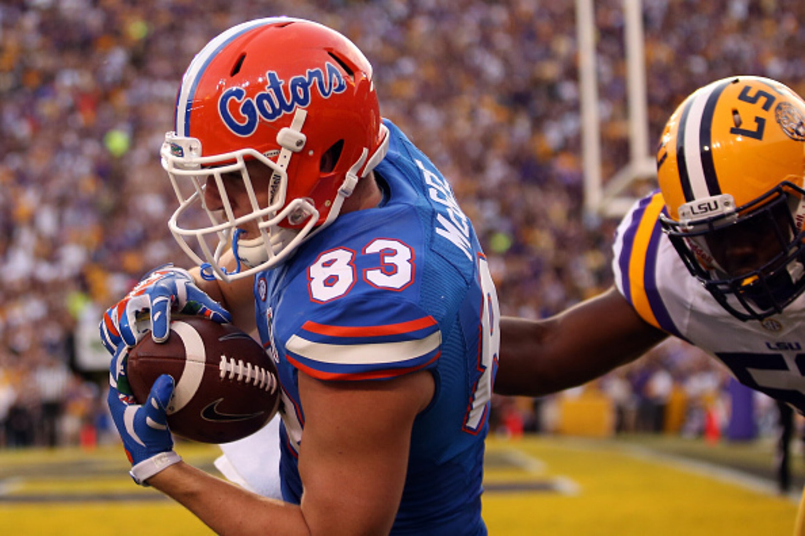 Florida TE Jake McGee (left)