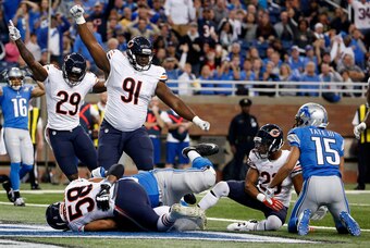 Nose tackle Eddie Goldman (91) did a good job of anchoring the defensive line against the run in Week 6.