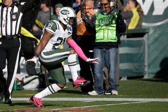 Marcus Gilchrist celebrates an interception.
