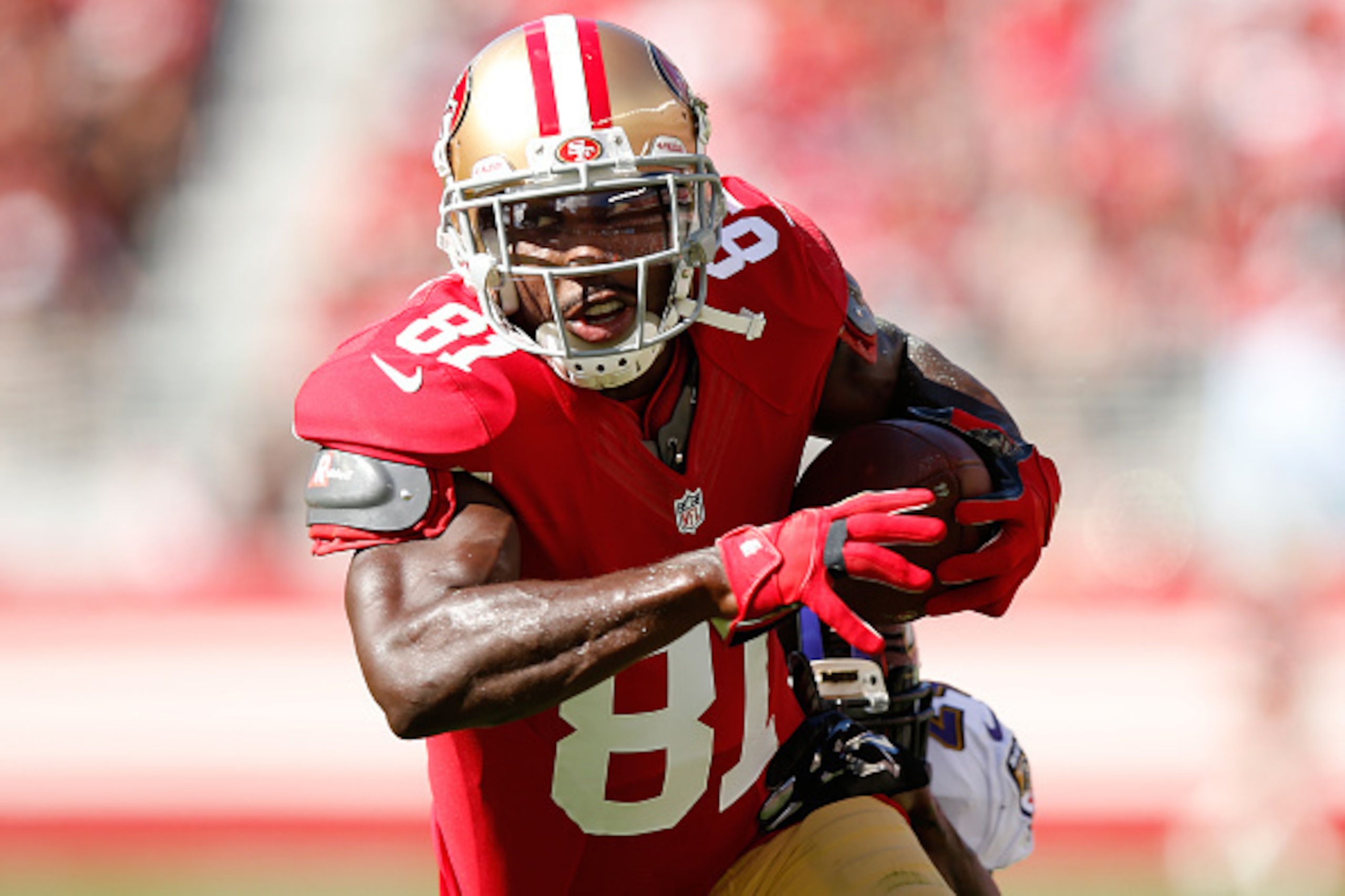 Wide receiver Anquan Boldin led all 49ers receivers with 102 yards on the day. Wide receiver Anquan Boldin led all 49ers receivers with 102 yards on the day.