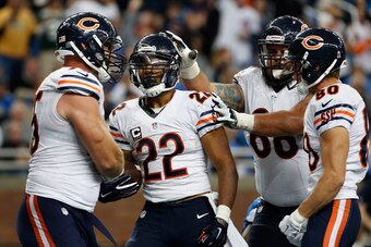 Matt Forte currently leads the NFL in rushing with 507 yards.