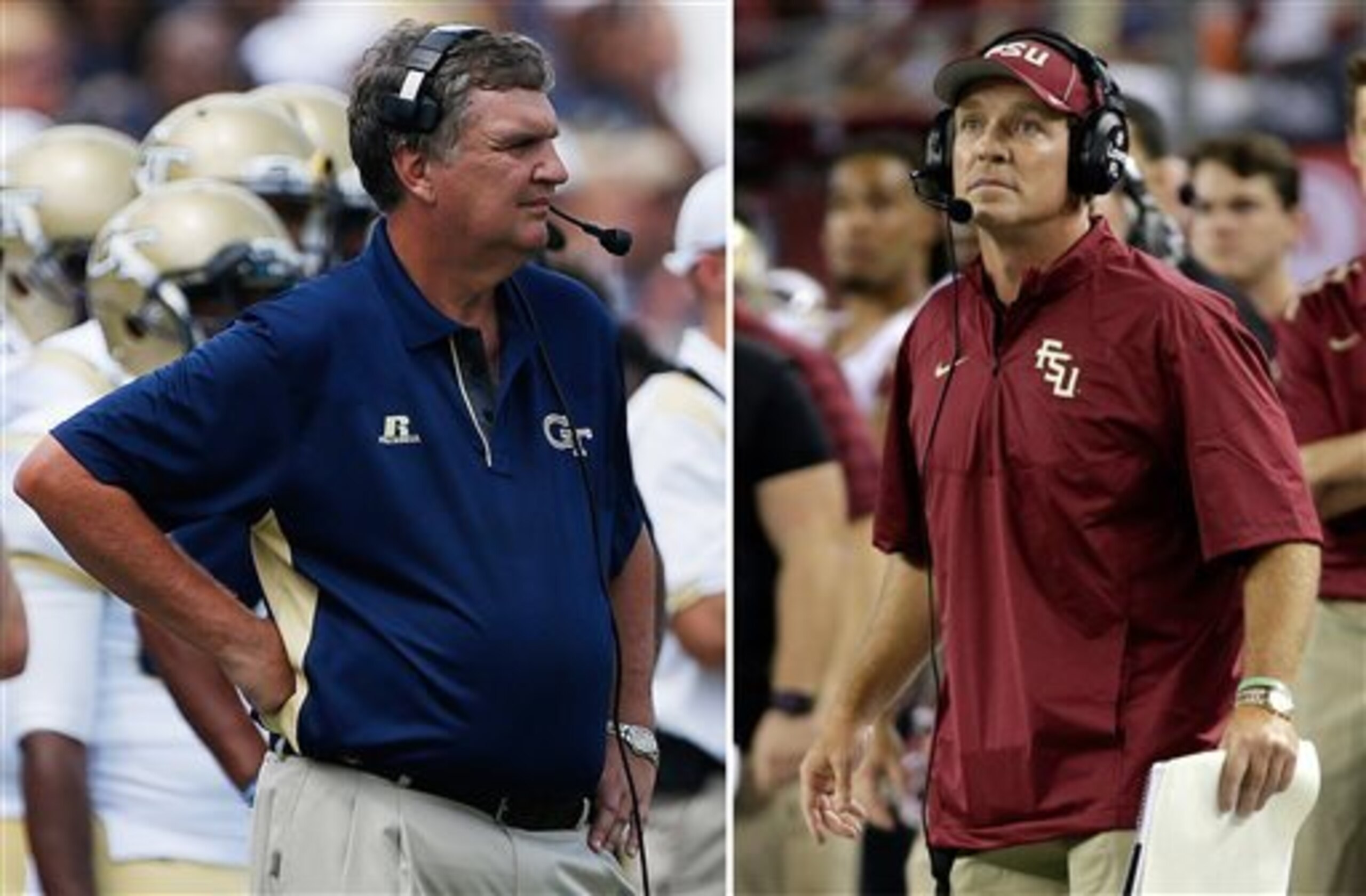 Georgia Tech HC Paul Johnson and Florida State HC Jimbo Fisher