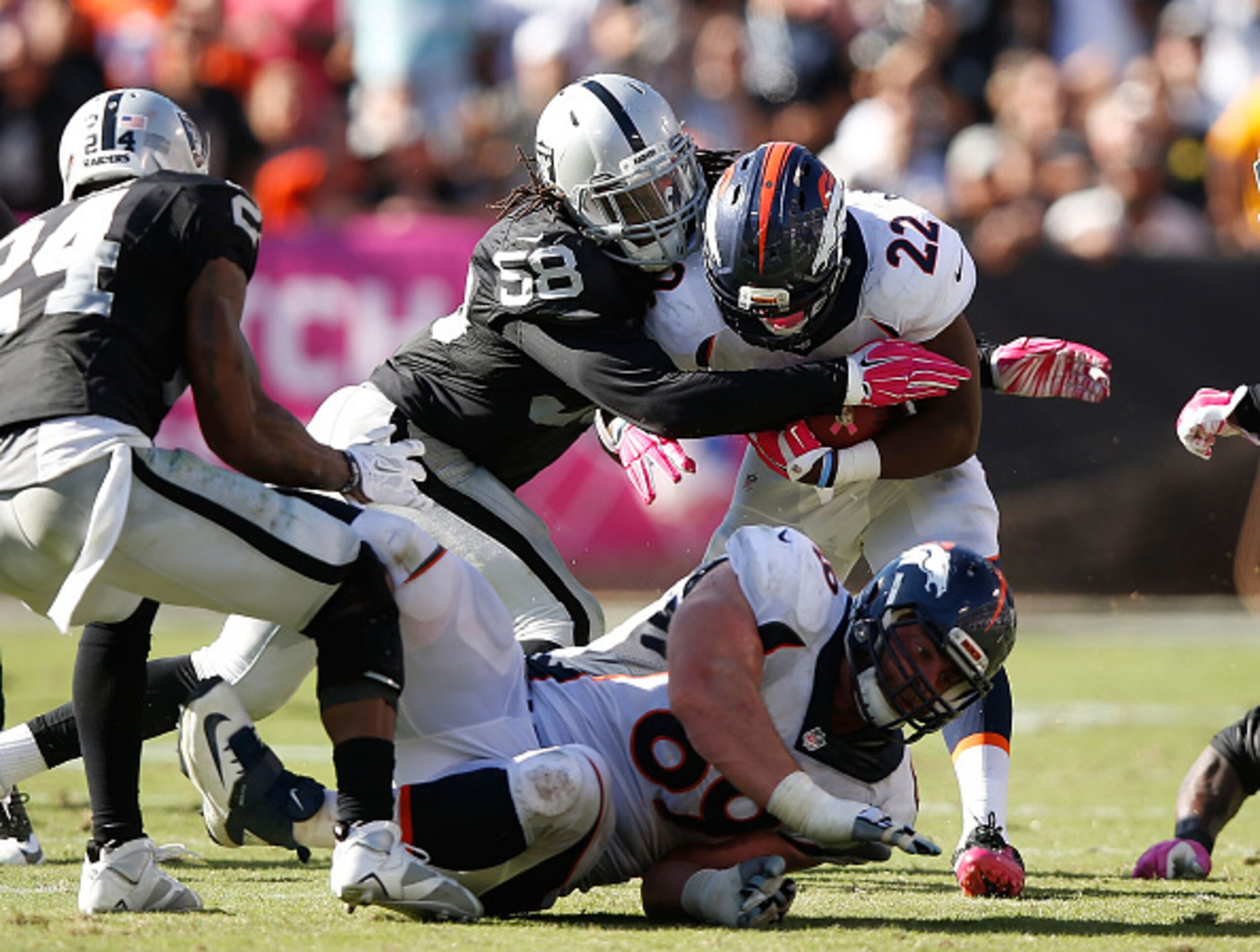 Raiders LB Neiron Ball making a tackle Raiders LB Neiron Ball making a tackle