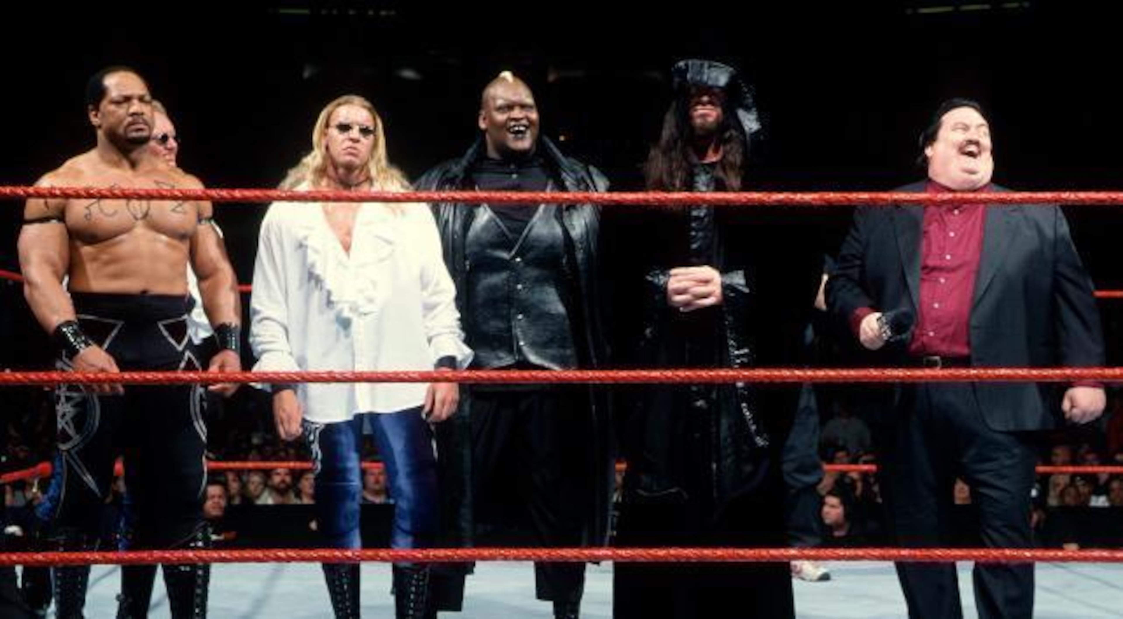 The B/R Expert Panel for WWE Hell in a Cell includes (from left) Erik Beaston, Brad Jones, Anthony Mango, Aaron Bower, Chris Mueller and James Moffat.
