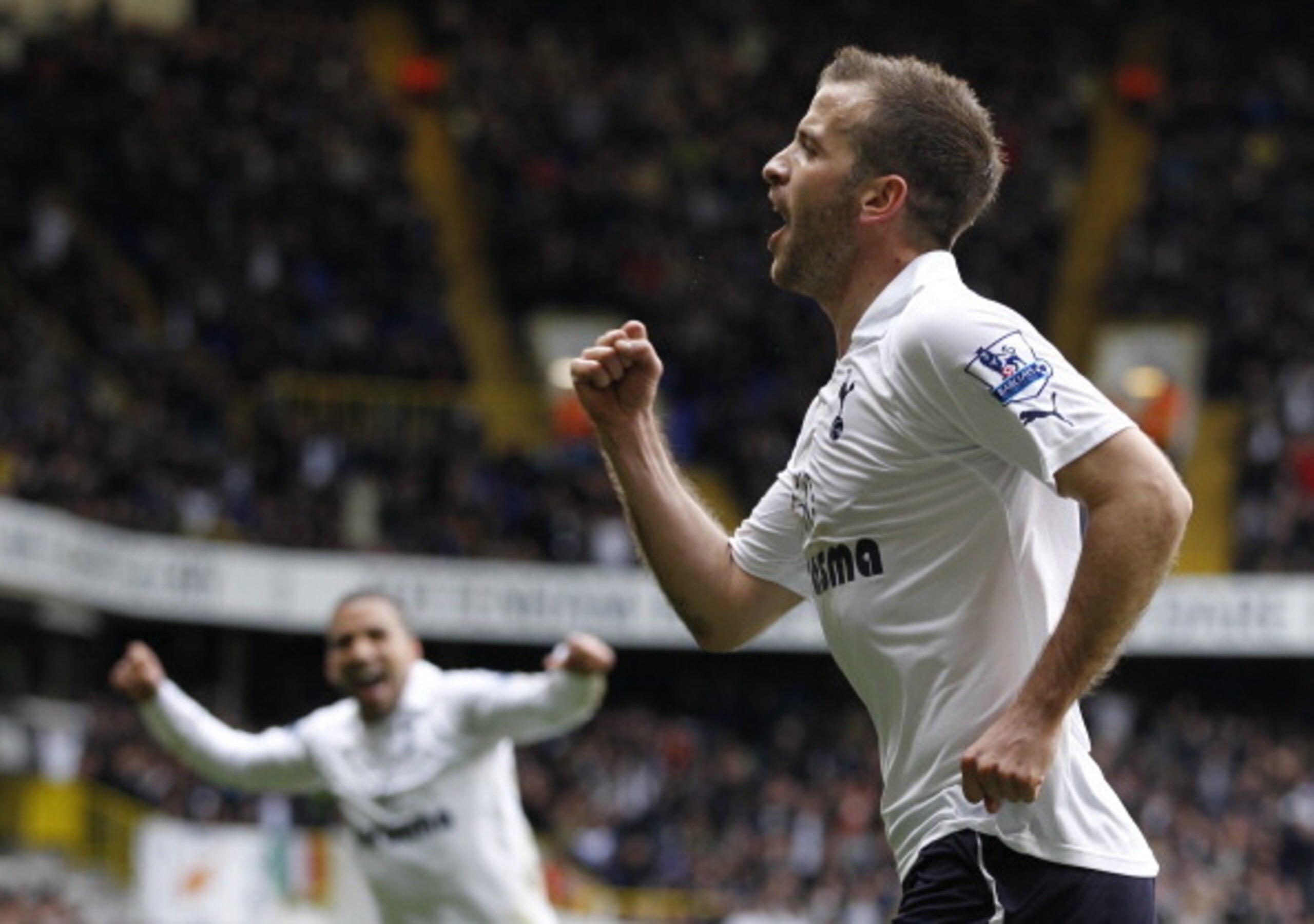 Rafael van der Vaart celebrating one of many goals scored as a Tottenham man.