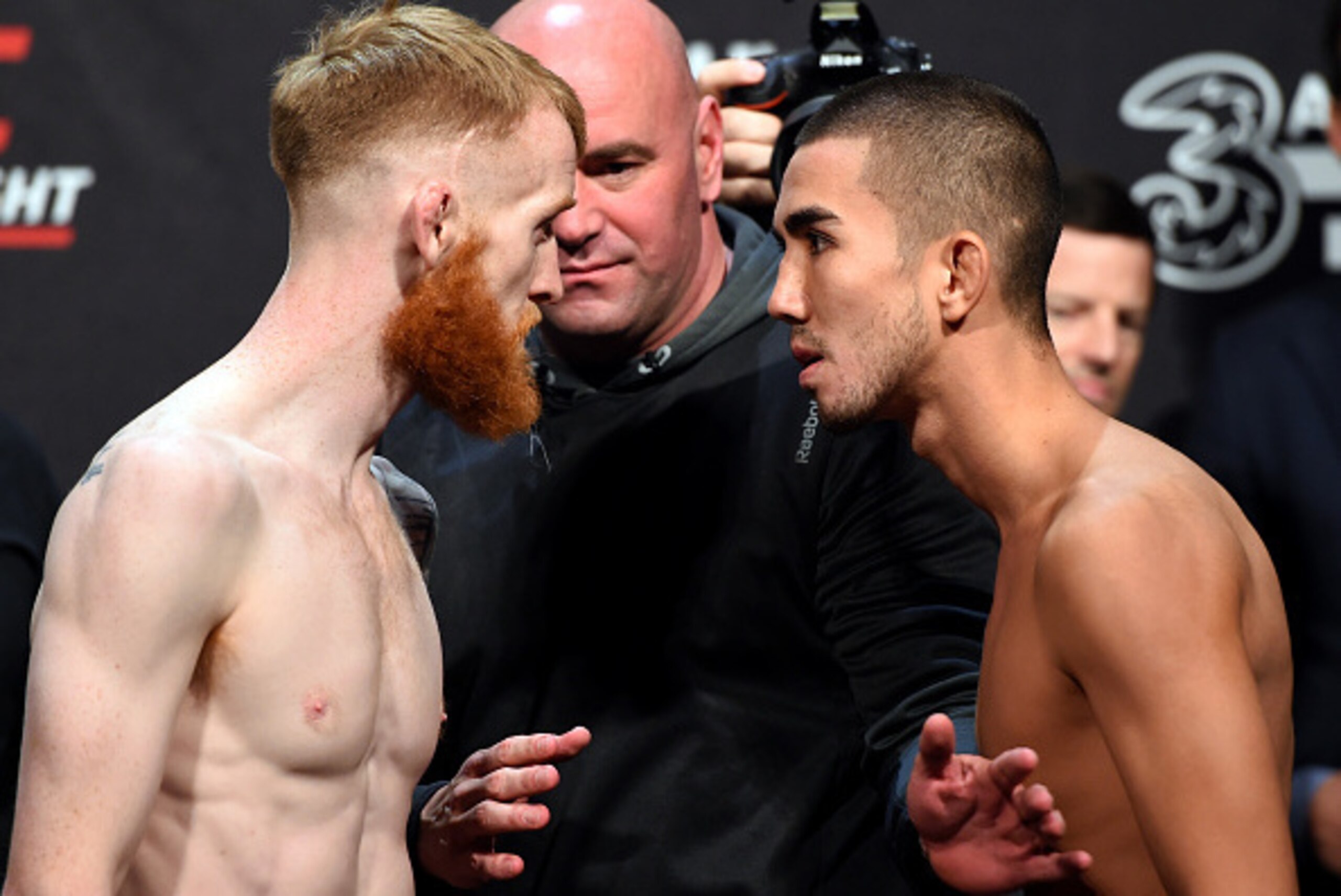 Paddy Holohan (left) and Louis Smolka face off.