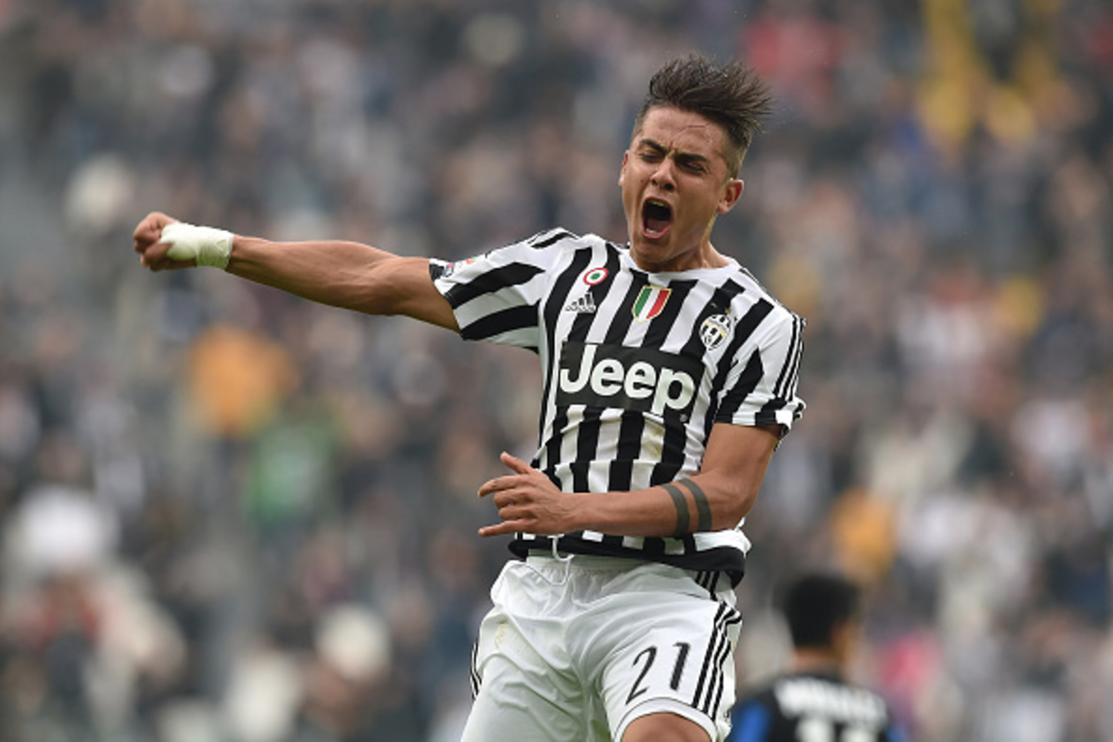 Dybala celebrates his first-half screamer. Dybala celebrates his first-half screamer.