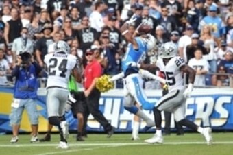Raiders CB D.J. Hayden and S Charles Woodson in coverage