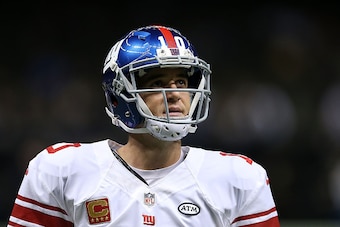 Eli Manning's six touchdowns weren't enough to carry the Giants to victory. Eli Manning's six touchdowns weren't enough to carry the Giants to victory.